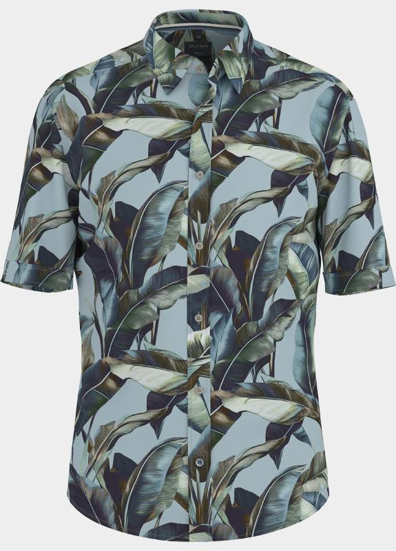 Olymp overhemd korte mouw heren Blauw Casual 402412/11