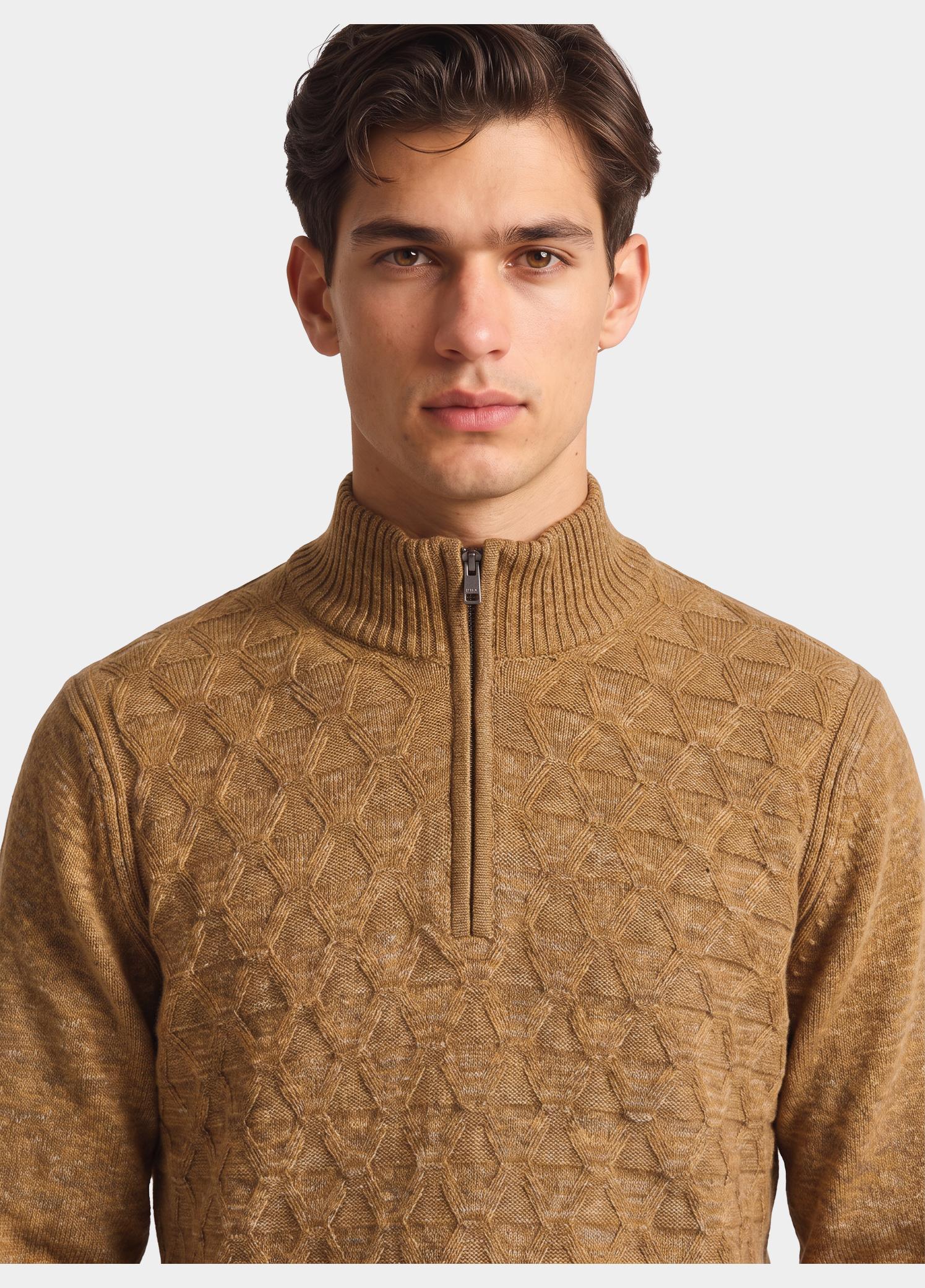 Bos Half Zip Bruin  1189/40432 D. Mustard