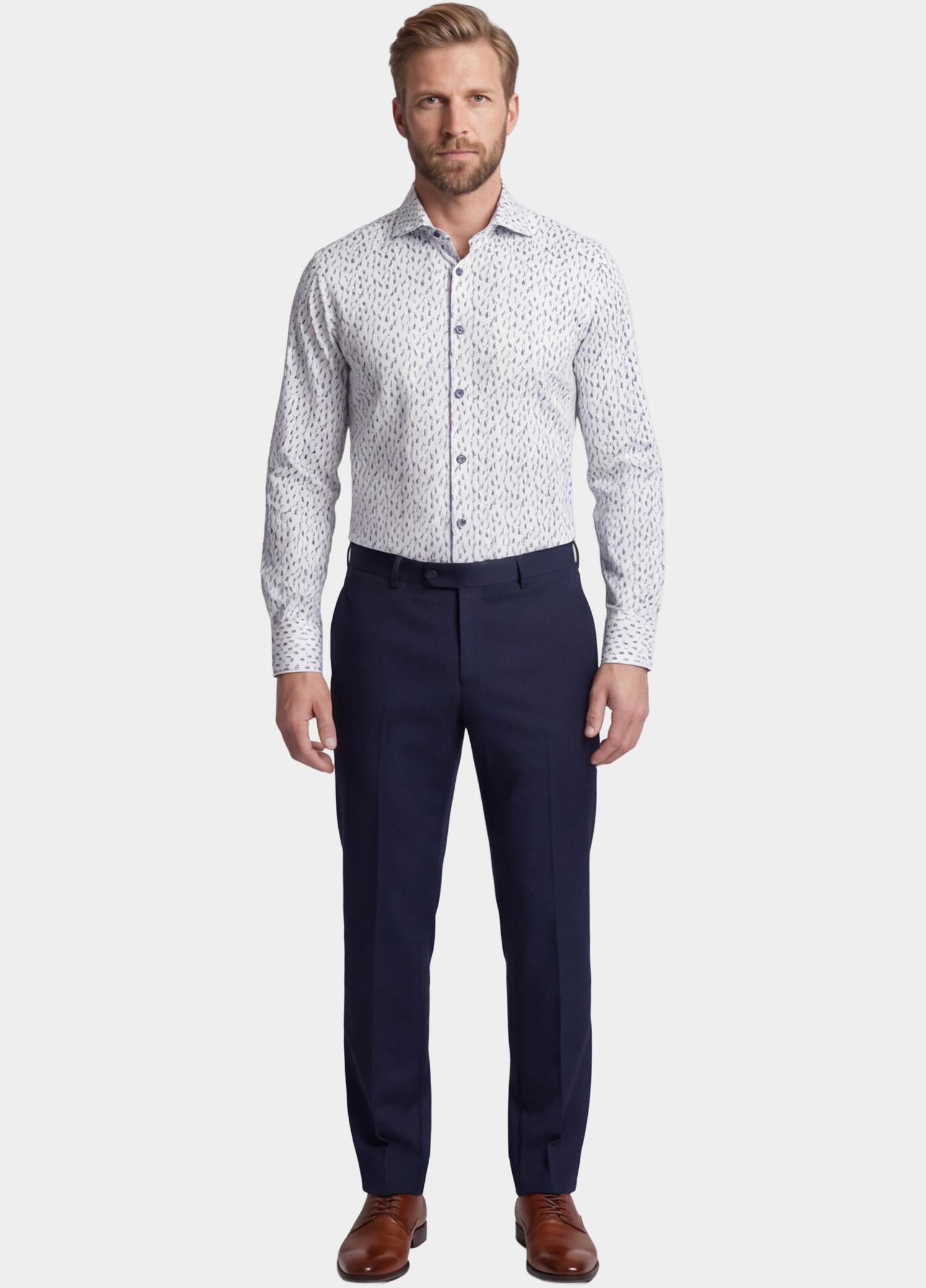 Giordano Overhemd heren Blauw Locarno Long Sleeve Semi Cuta 617882/60