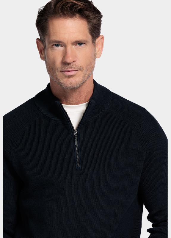 Baileys Half Zip Blauw Pullover 1/2 Zip  half cardig 528437/60
