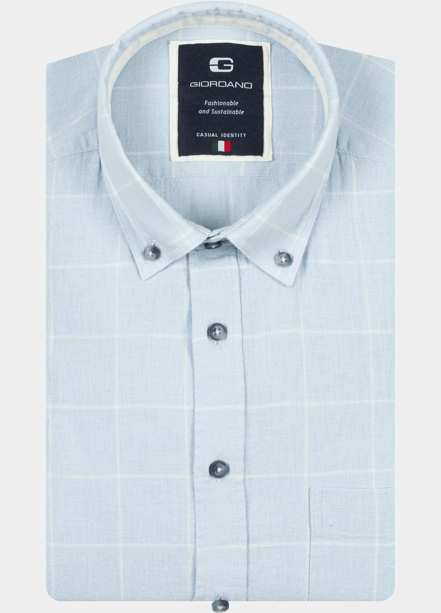 Giordano Overhemd heren Blauw Ivy Long Sleeve Button Down S 617301/60