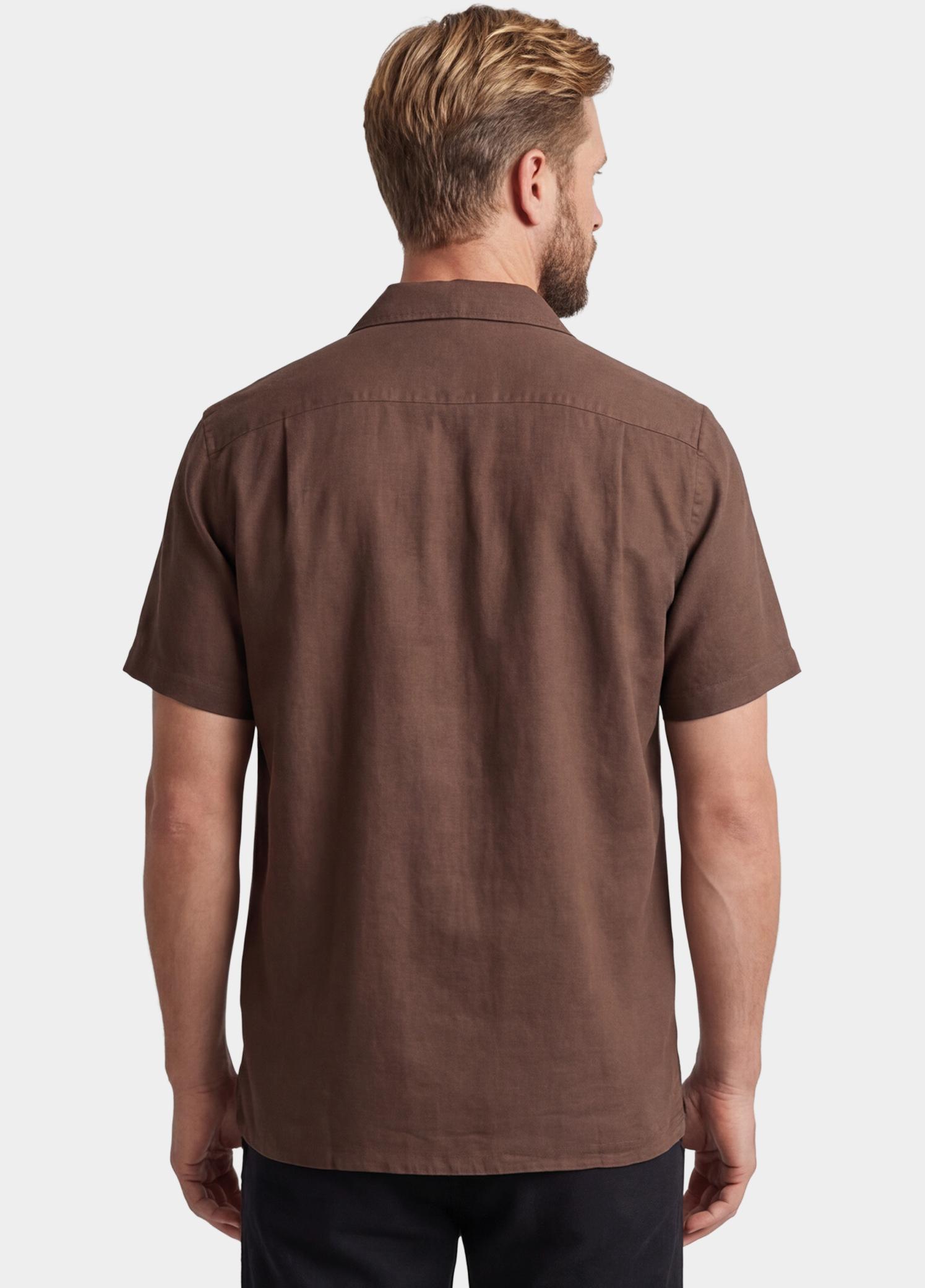 Giordano overhemd korte mouw heren Bruin Capri Short Sleeve Resort Gar 616002/80