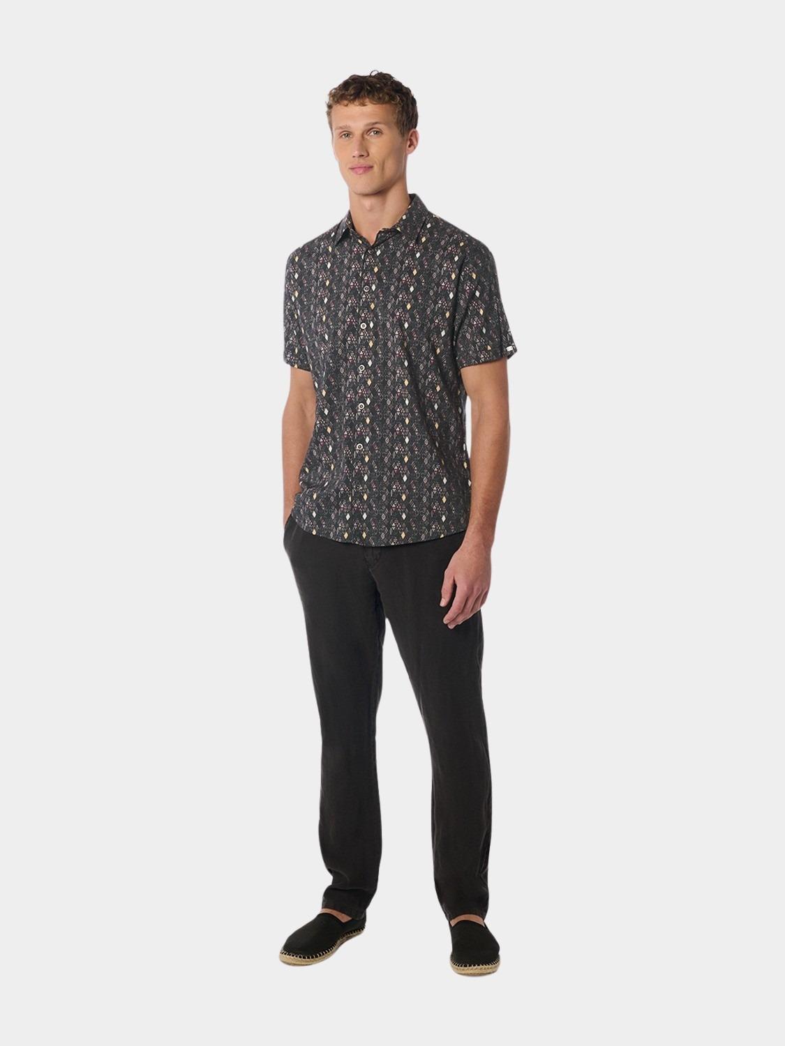 No Excess Casual hemd korte mouw Blauw Shirt Short Sleeve Allover Pr 23440342/078