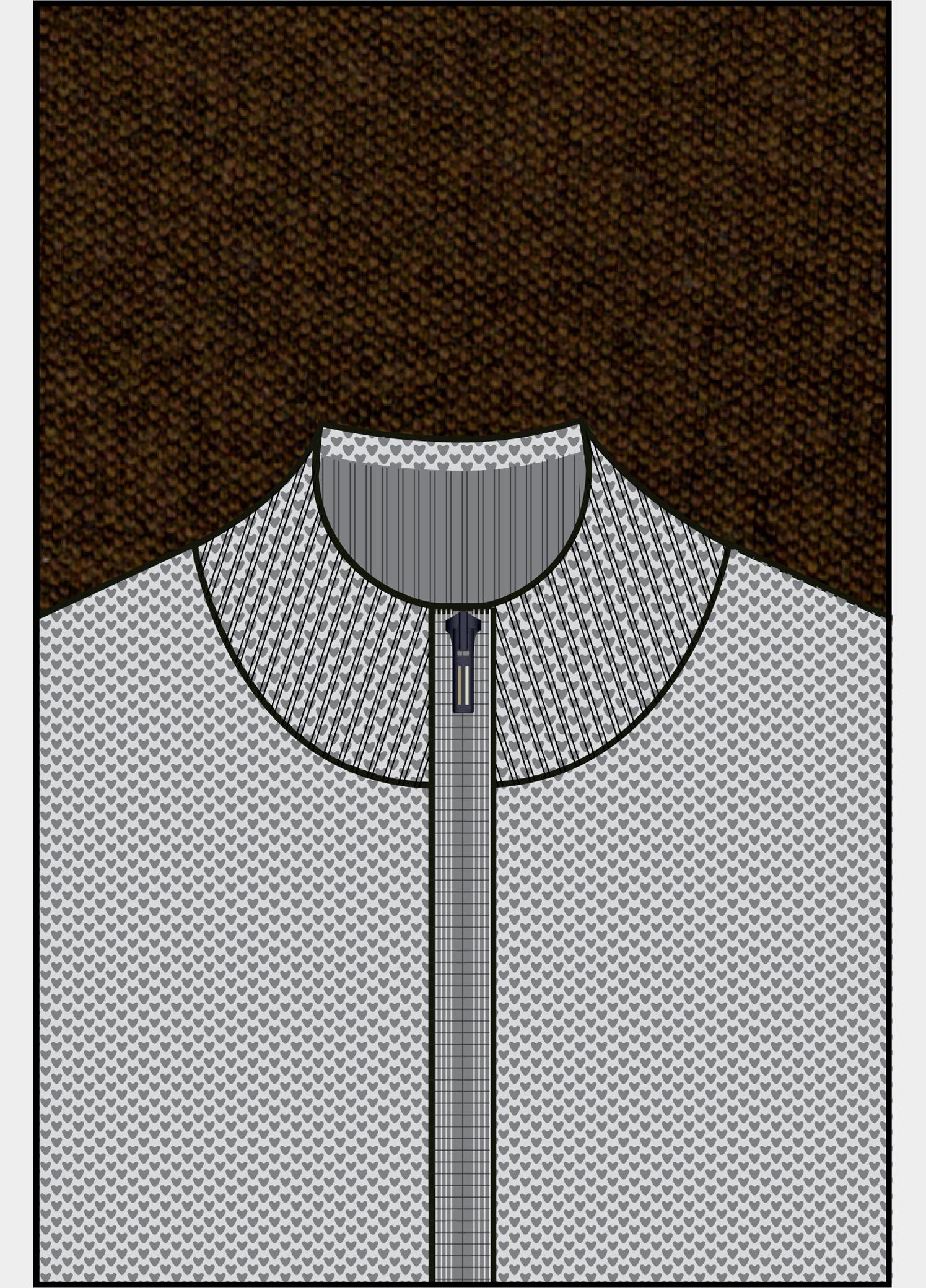 Baileys Vest heren Bruin Cardigan Zip  all-over 2-tone 622009/895