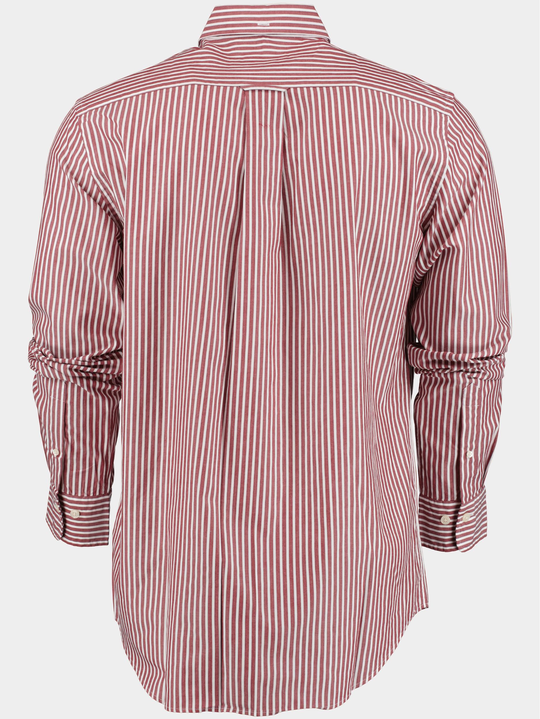 Gant Casual hemd lange mouw Rood Reg Poplin Stripe Shirt 3000130/604