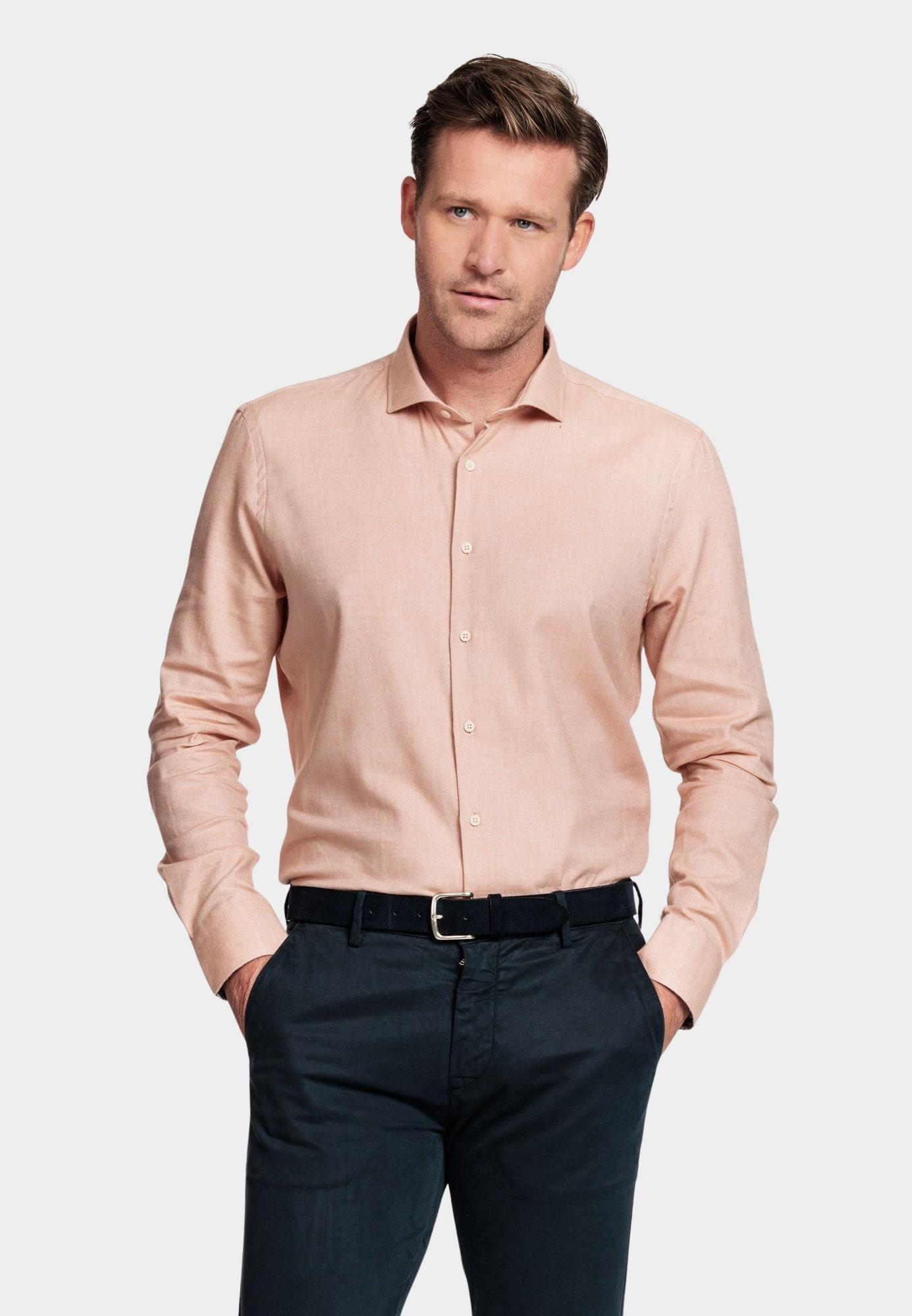 Giordano Casual hemd lange mouw Roze Row, LS Cutaway Soft Twill 327807/31