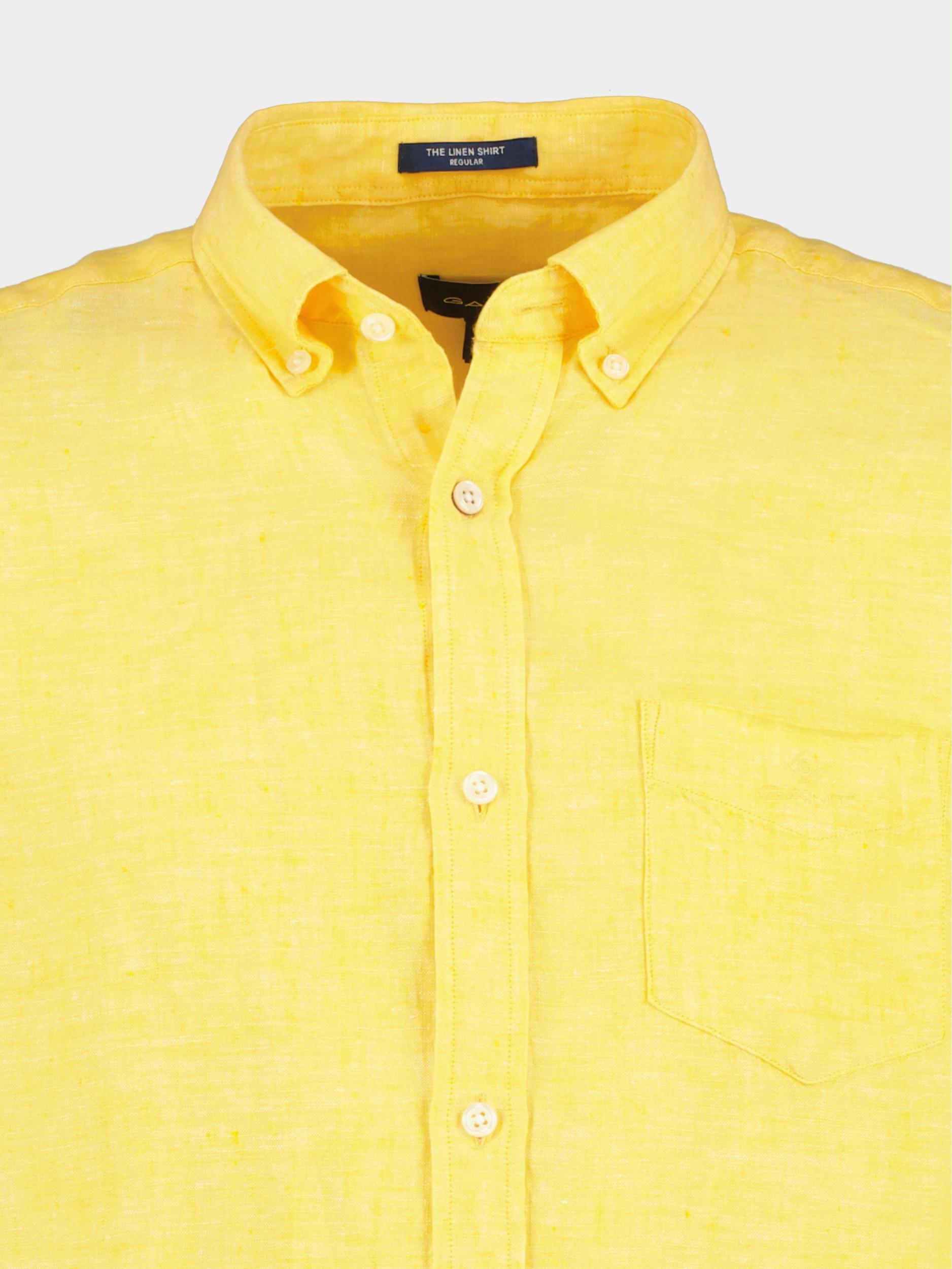 Gant Casual hemd lange mouw Geel D2. Reg Linen shirt BD 3012420/728