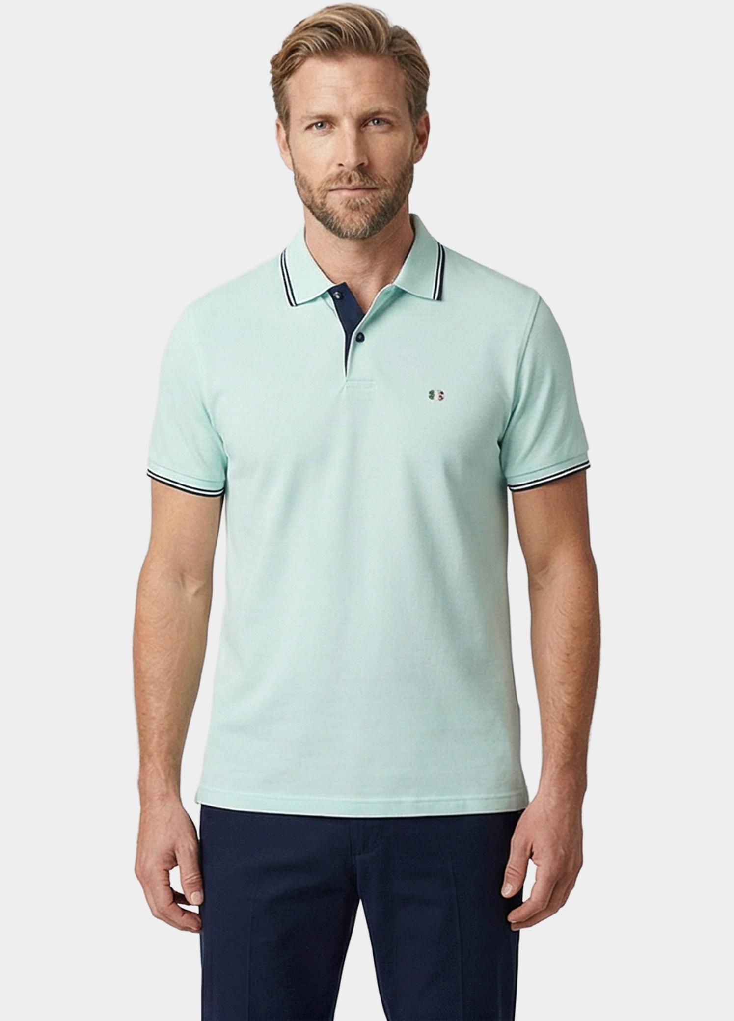 Giordano Polo heren Groen Nico Signature Polo SS Two-Pl 616587/71