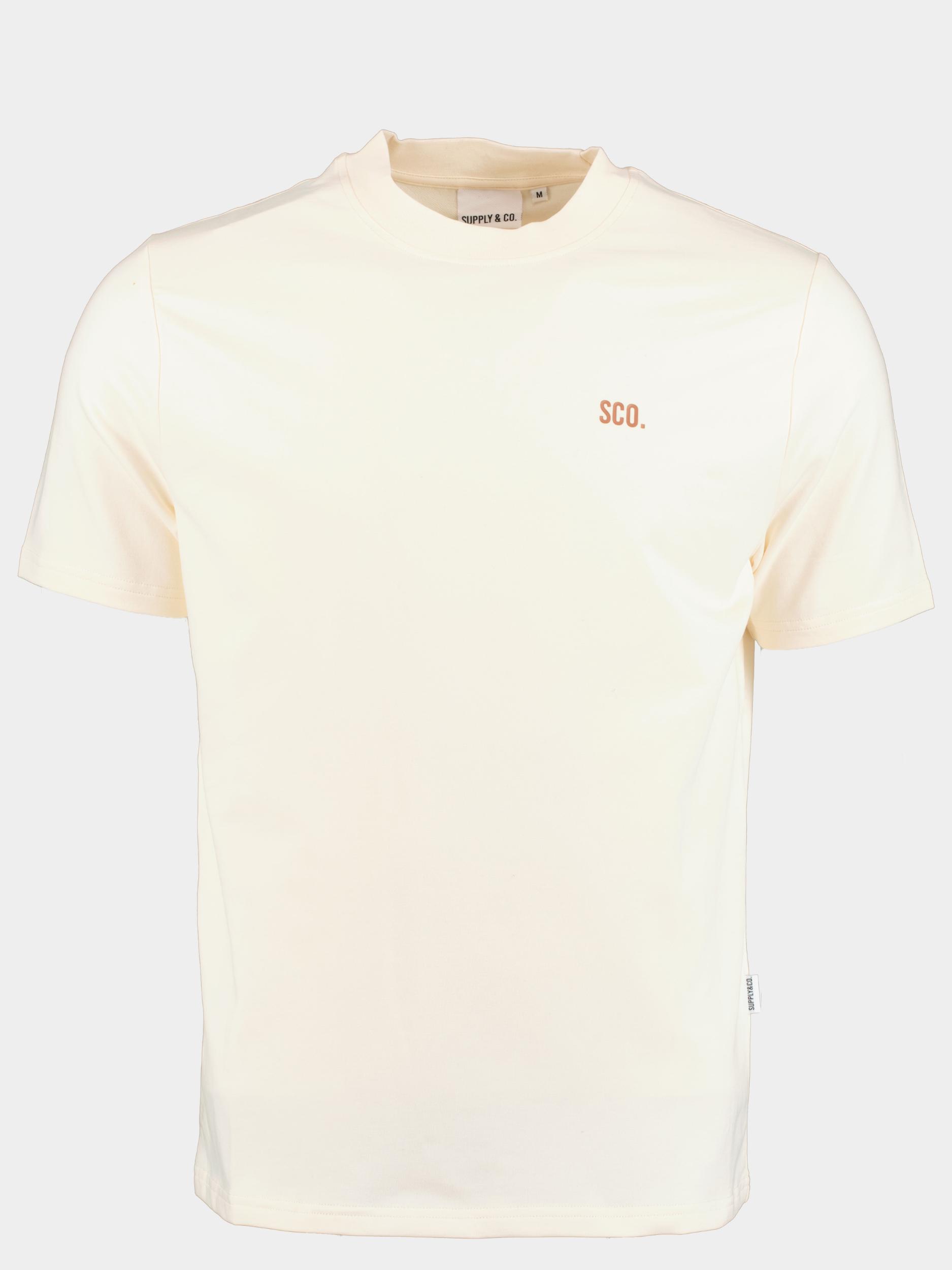 Supply & Co. T-shirt korte mouw Beige Basic Tee With Chestlogo 23308BA50/150 off-white