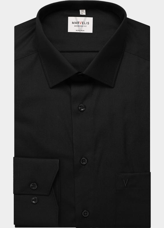 Marvelis Business hemd lange mouw Zwart  470064/68