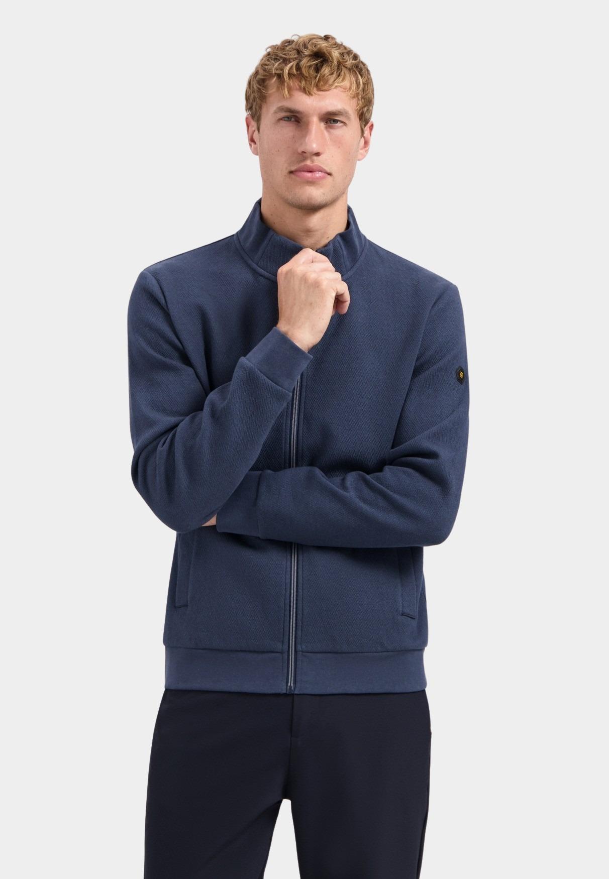 No Excess sweat vest Blauw Sweater Full Zip Stand Up-Col 29100815/078