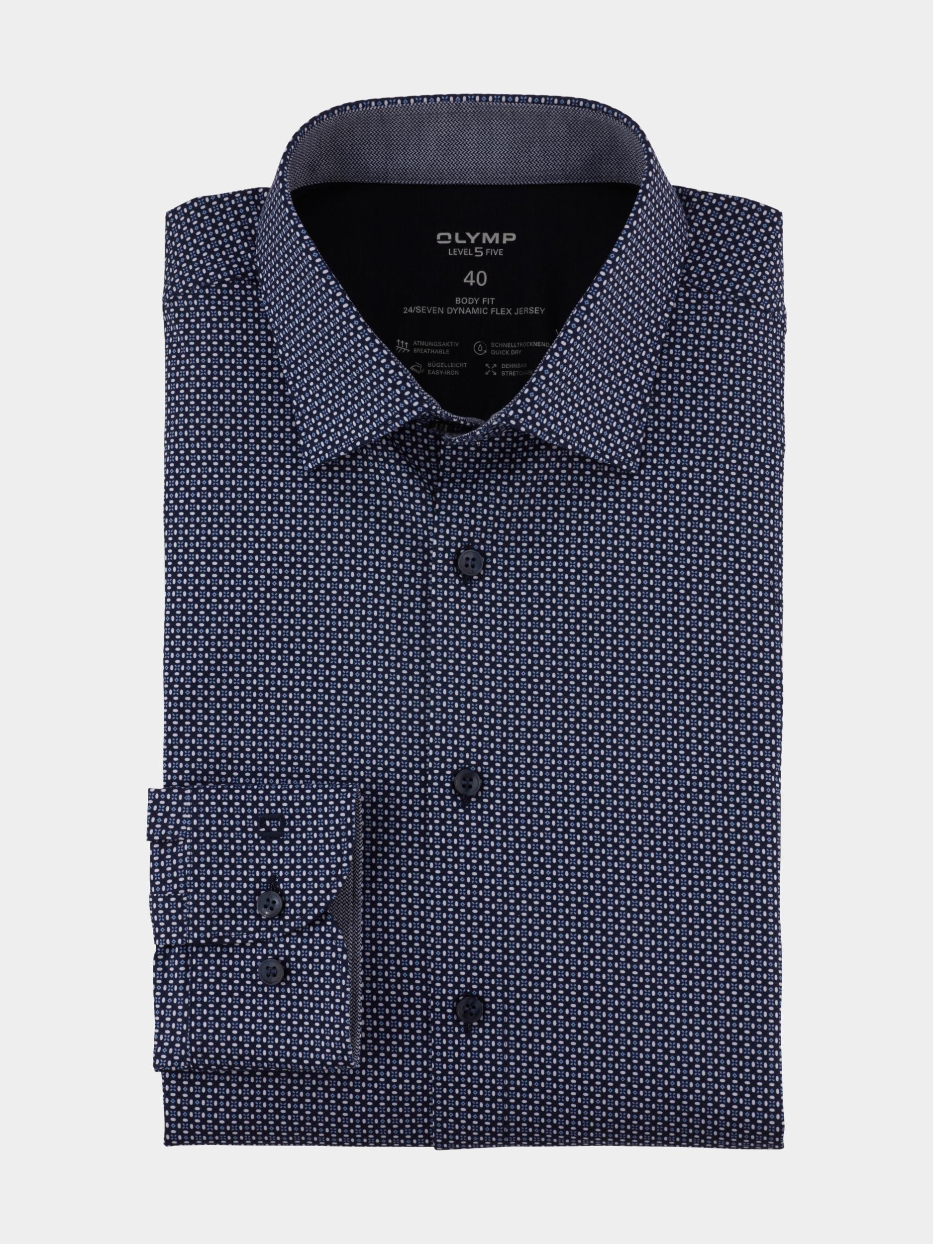 Olymp Business hemd lange mouw Blauw Level Five 24/Seven 209174/18