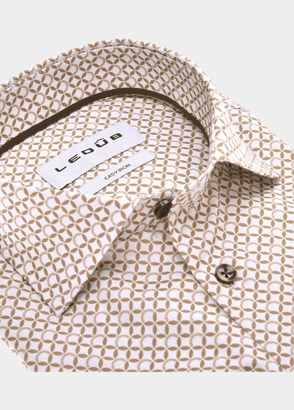 Ledub Overhemd extra lange mouw Beige  0143075/640-680-000