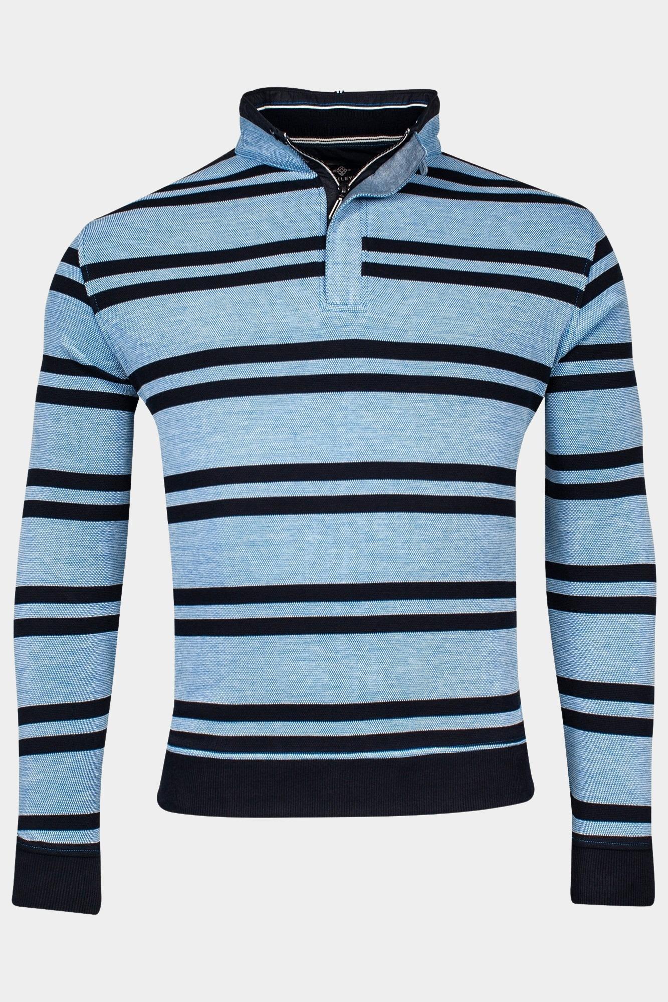 Baileys Half Zip Blauw Sweatshirt 1/2 zip  Pique dou 413146/66