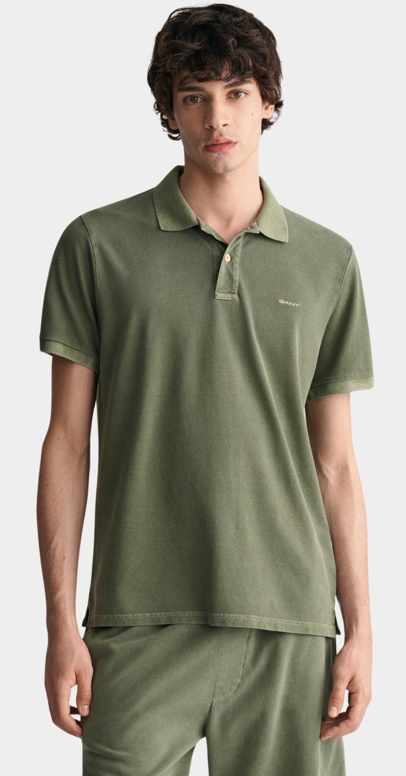 Gant Polo korte mouw Groen Sunfaded Pique SS Rugger 2043005/313