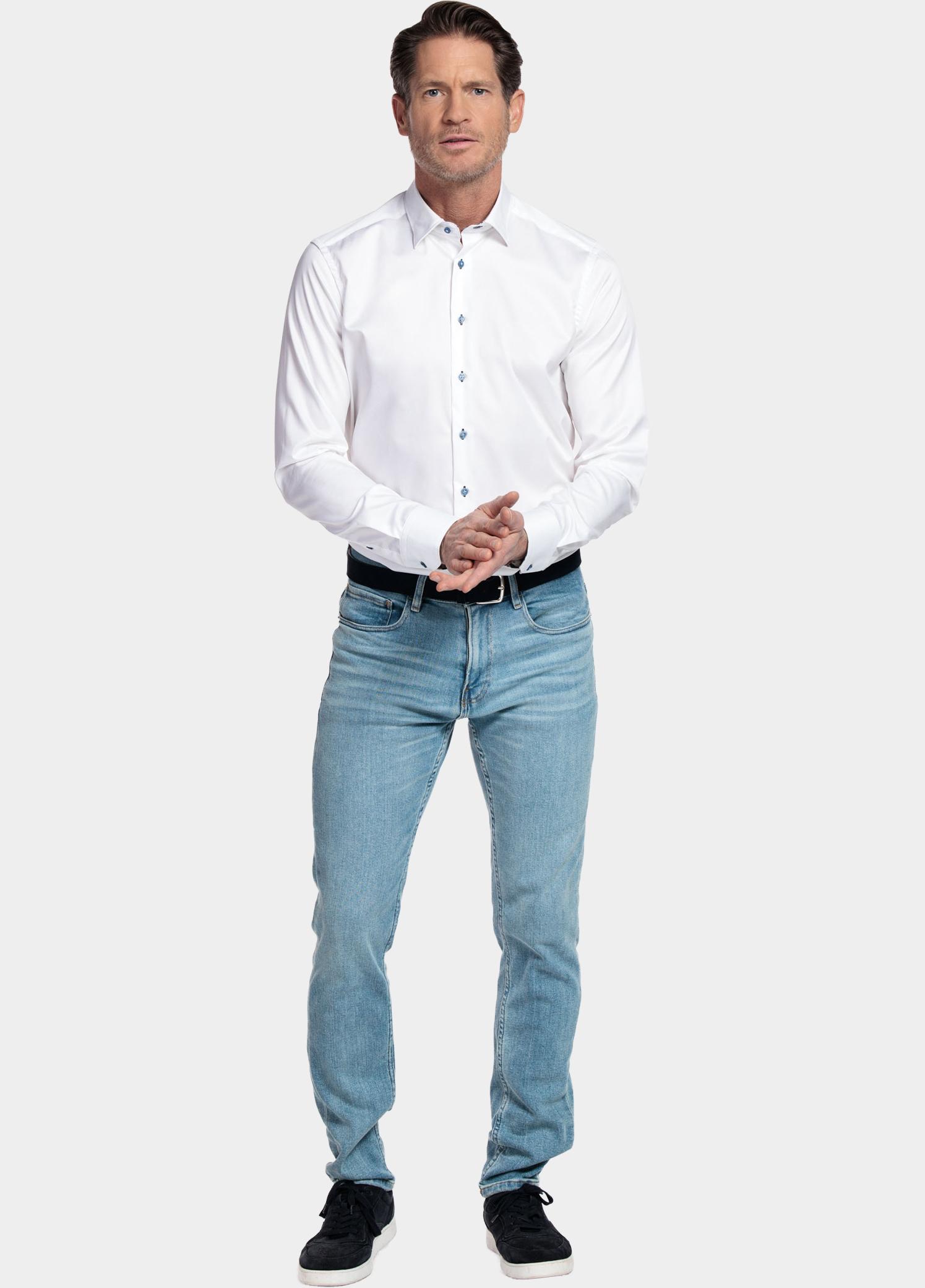 Giordano Overhemd heren Wit Belmonte Long Sleeve Button U 617885/10