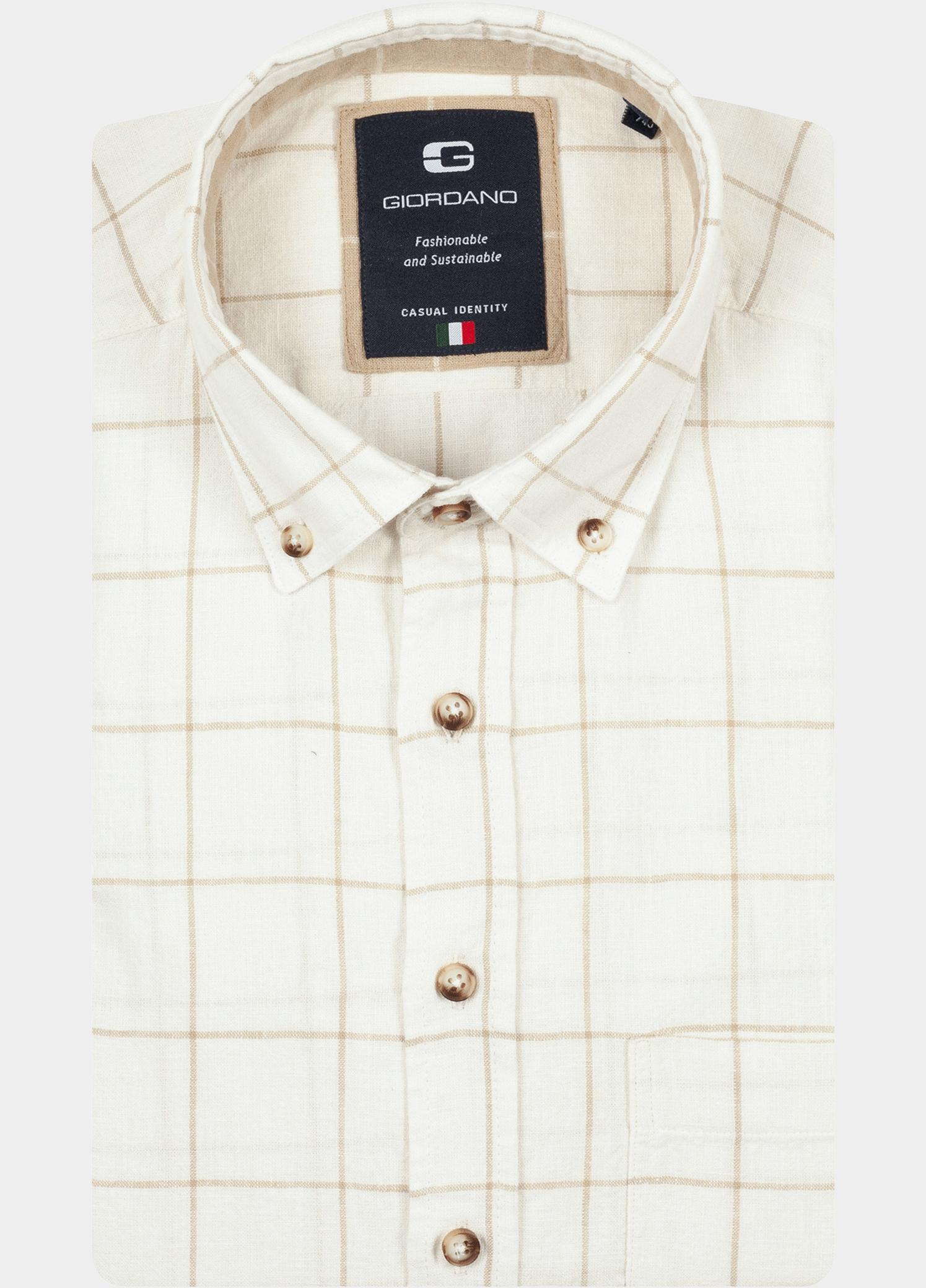 Giordano Overhemd heren Wit Ivy Long Sleeve Button Down S 617301/81