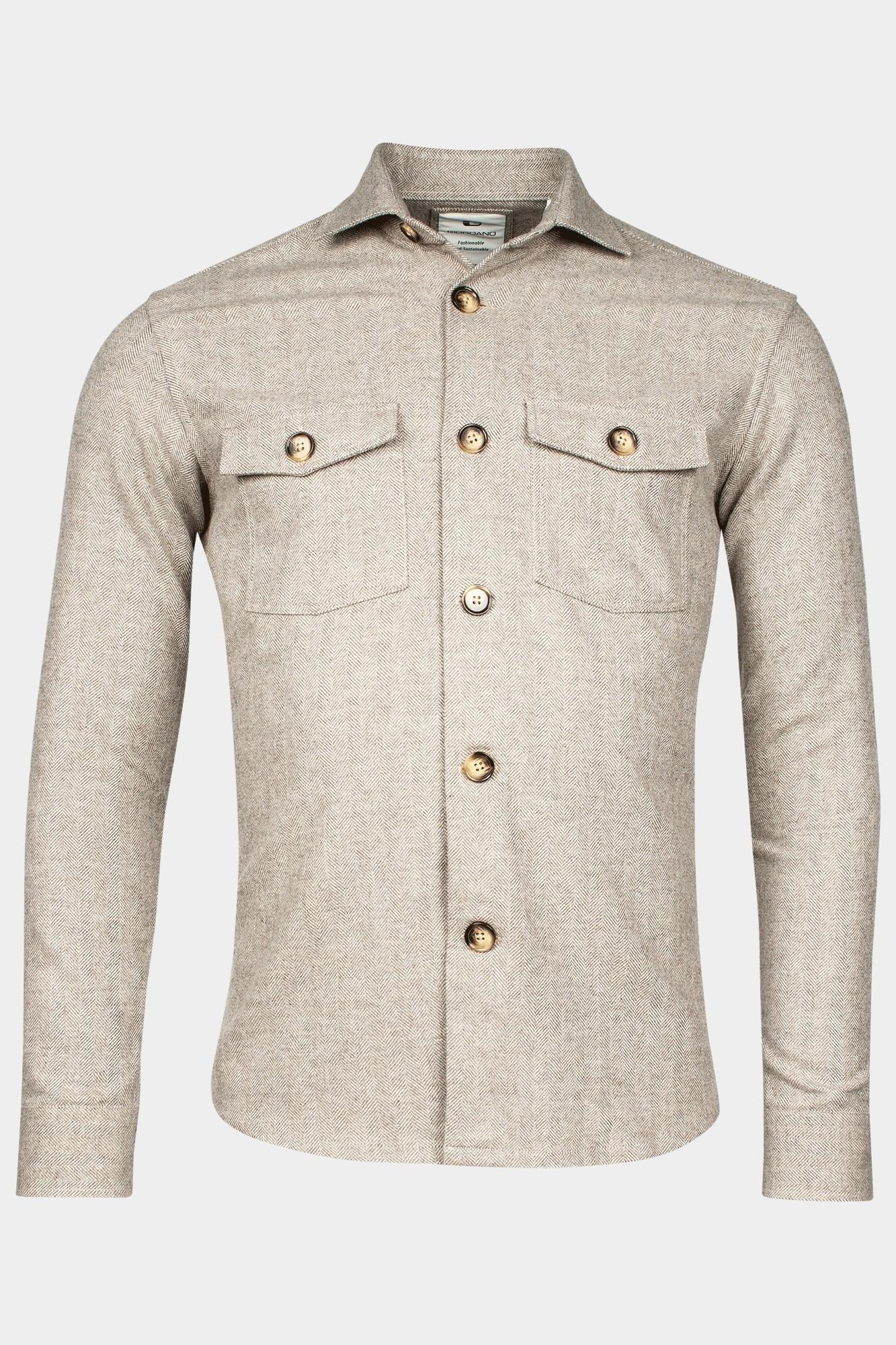 Giordano Overshirt Bruin Salerno, Overshirt with Semi 427502/80