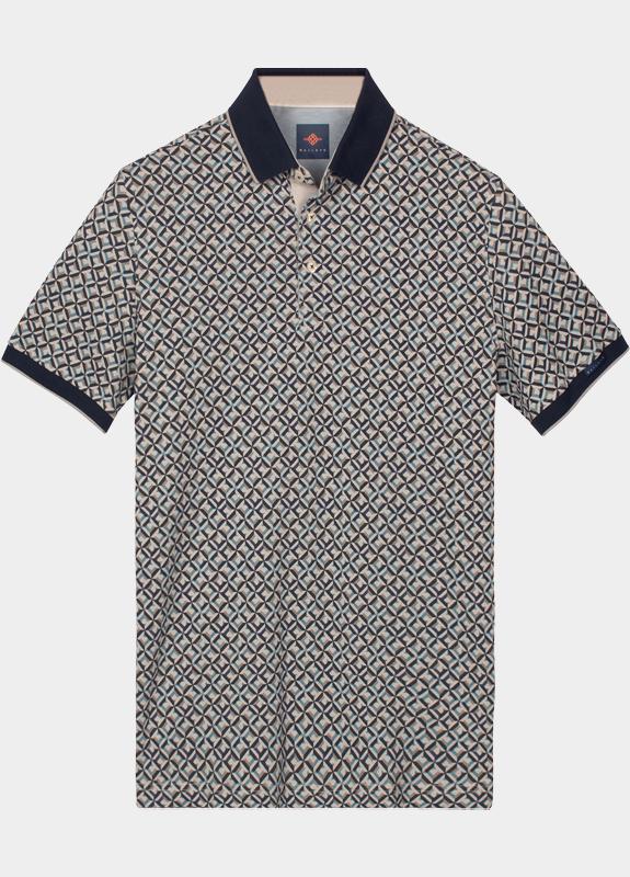 Baileys Polo heren Blauw Poloshirt 2-tone Pique, Print 615230/650