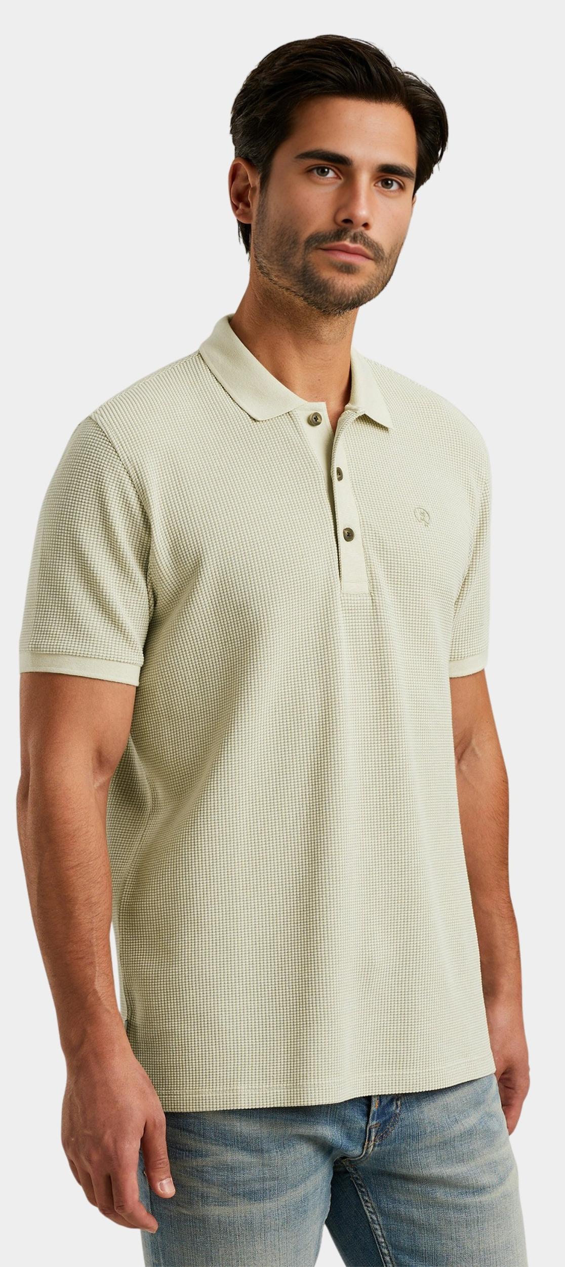 Cast Iron Polo korte mouw Beige Short sleeve r-neck two tone CPSS2504889/7014