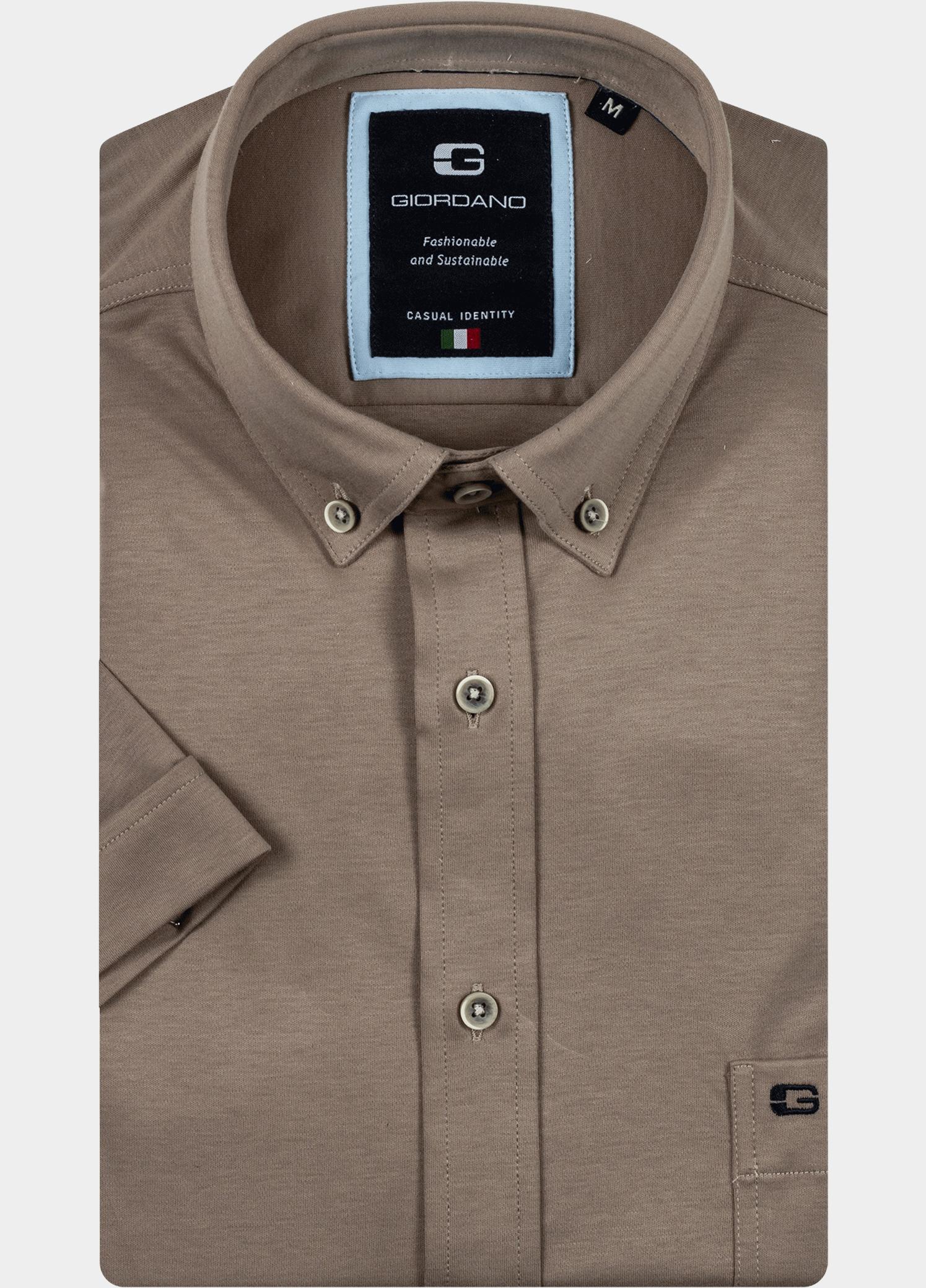 Giordano overhemd korte mouw heren Wit League short sleeve button do 516078/81