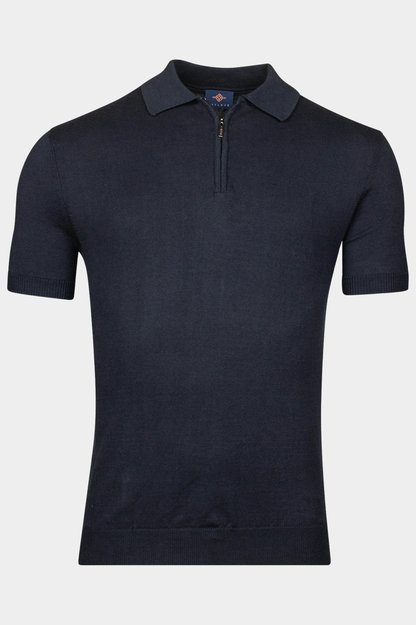 Baileys Polo korte mouw Blauw Polo knitted pullover - Zip u 515789/69
