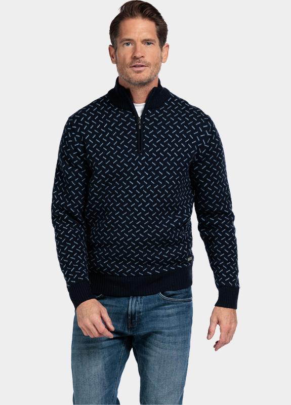 Baileys Half Zip Blauw Pullover 1/2 Zip 10gg, all-ov 528434/60