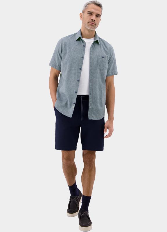 Lerros Casual hemd korte mouw Blauw  2642025/473