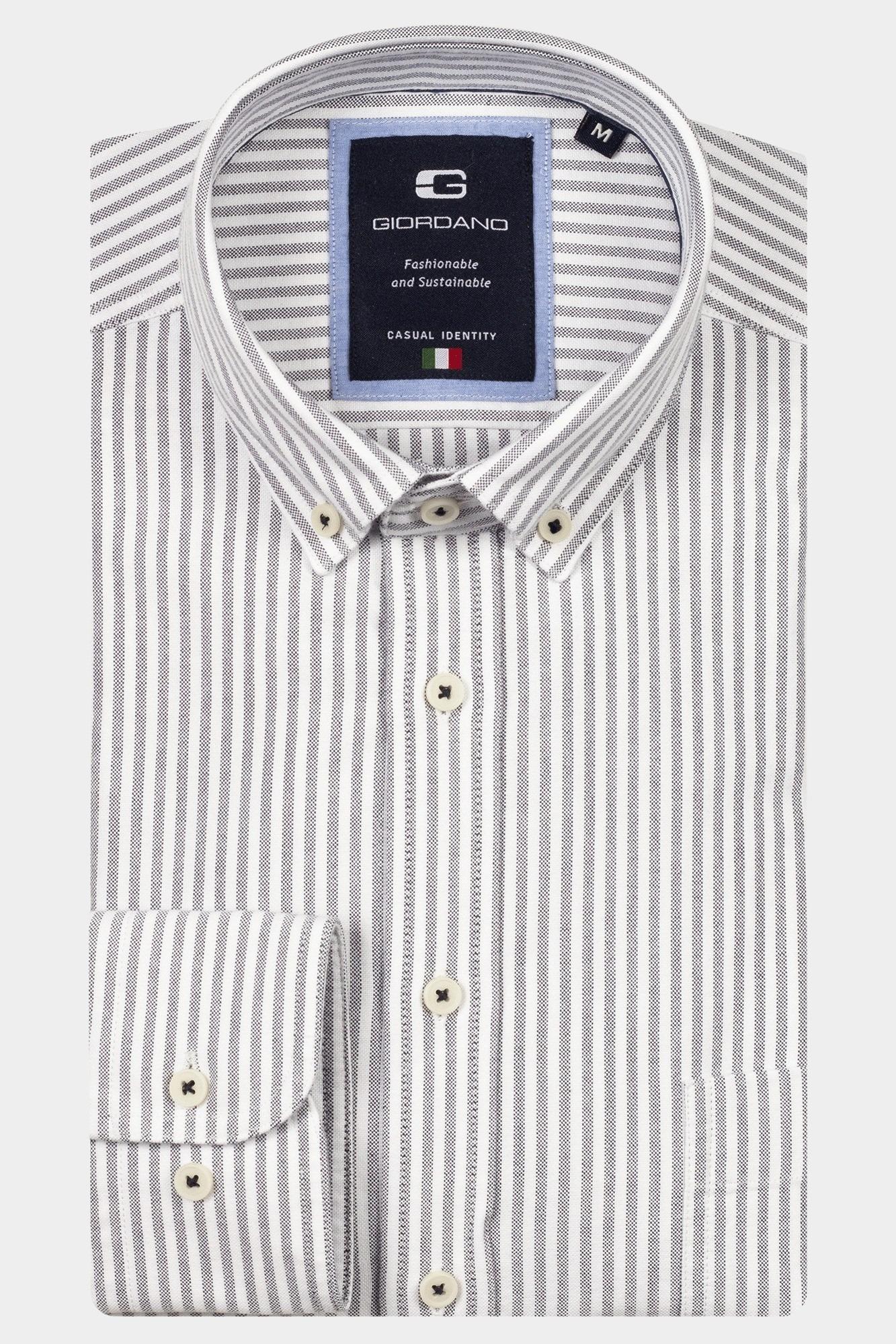 Giordano Casual hemd lange mouw Zwart Brando long sleeve button dow 527107/90