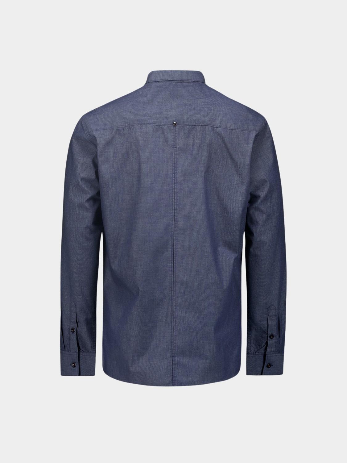 No Excess Casual hemd lange mouw Blauw Shirt 2 Coloured N4330/078