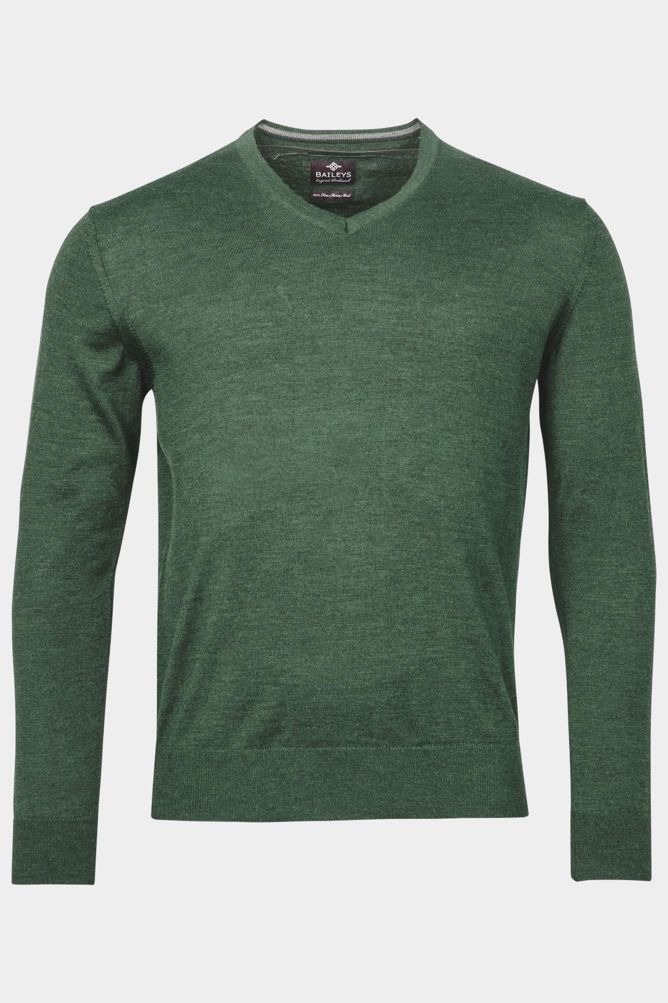 Baileys Pullover Groen V-Neck Pullover  12gg single 320065/78