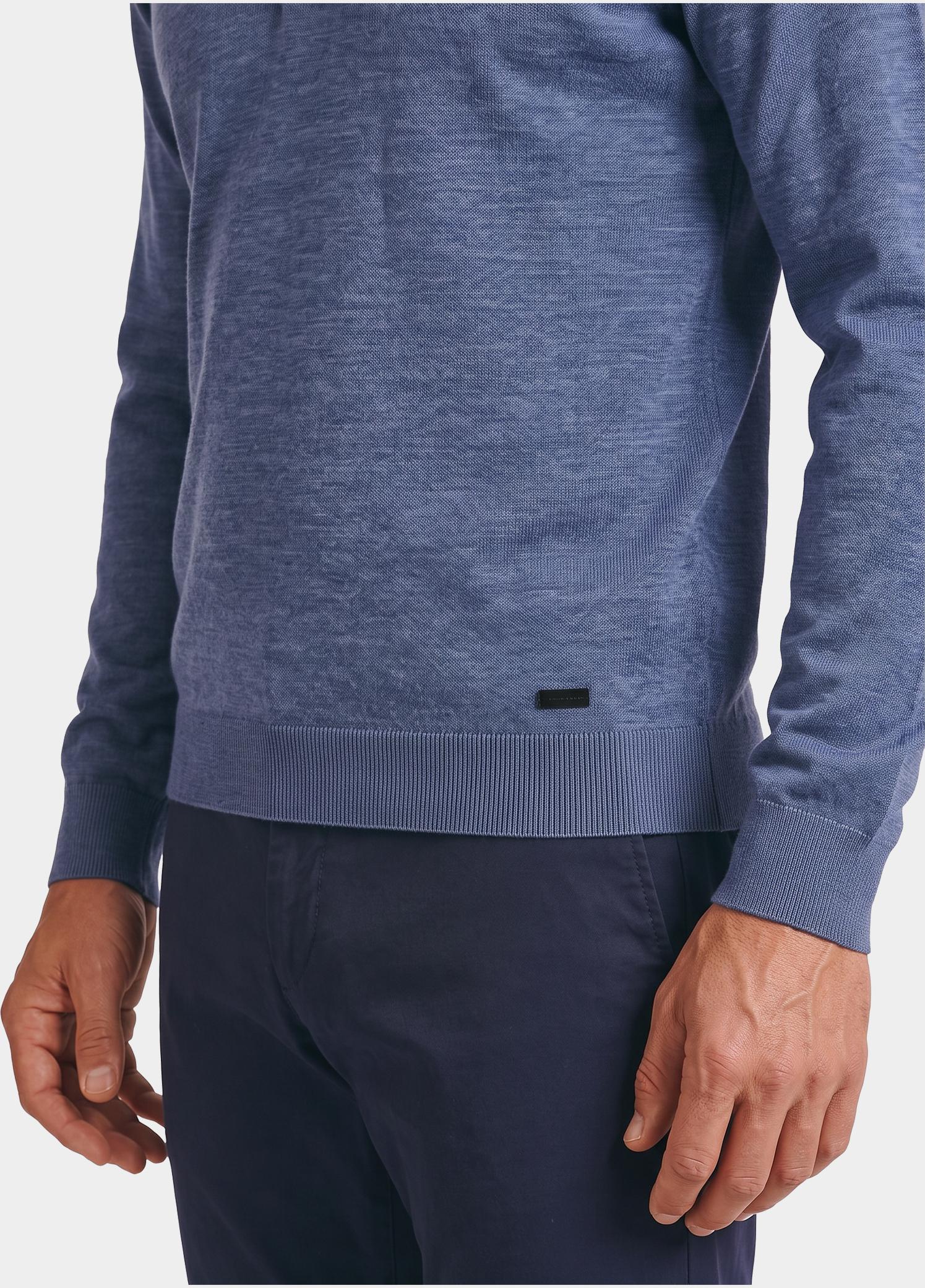 Born With Appetite Polo lange mouwen heren Blauw Anton Polo Ls Merino BWA00005AN14/4035