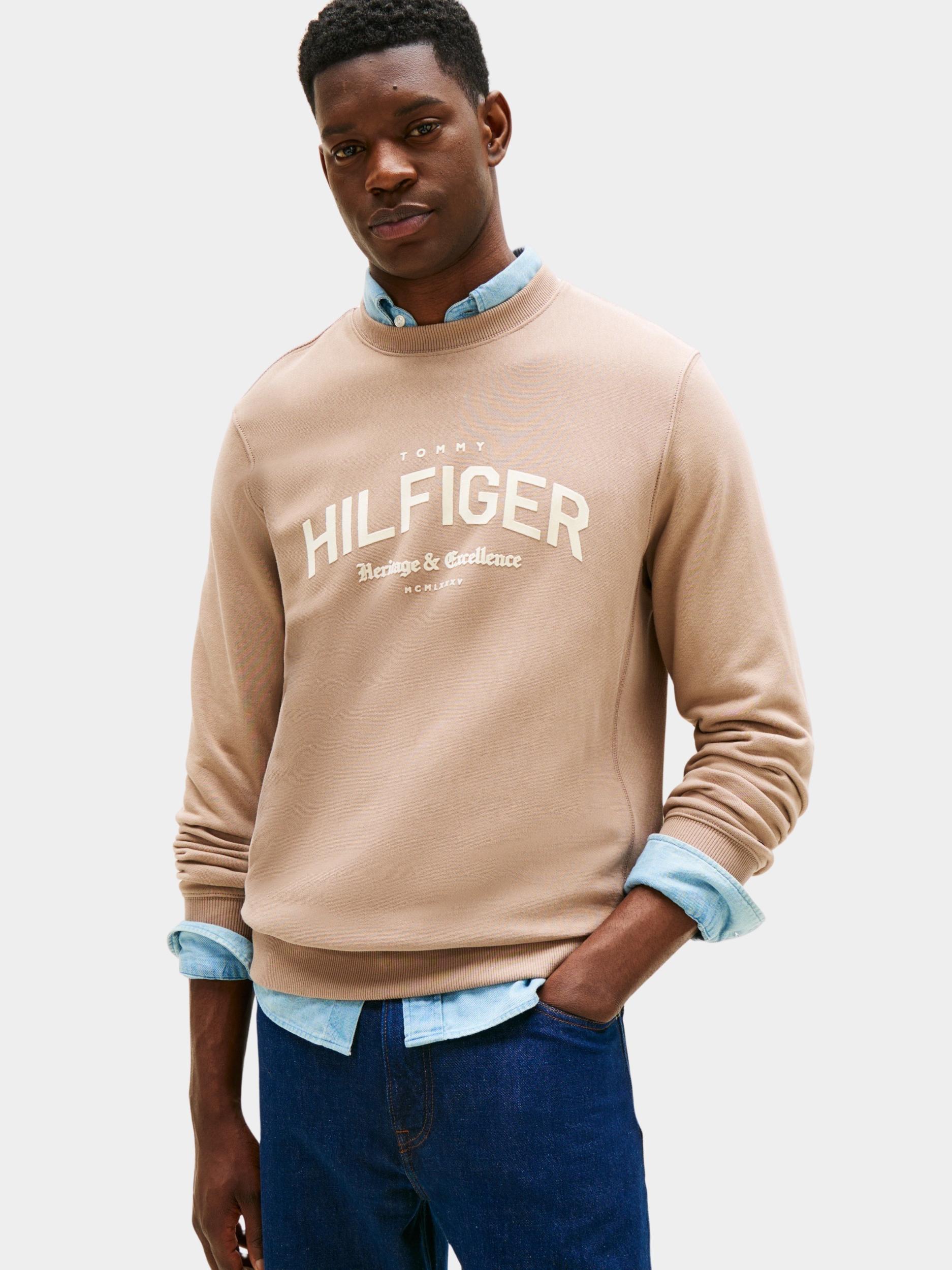 Tommy Hilfiger Pullover Beige HILFIGER ARCH CREW NECK MW0MW40067/AFE
