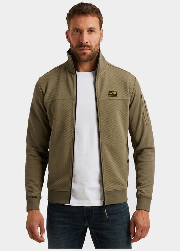 PME Legend Vest Groen Zip jacket jacquard interlock PSW2510474/6389