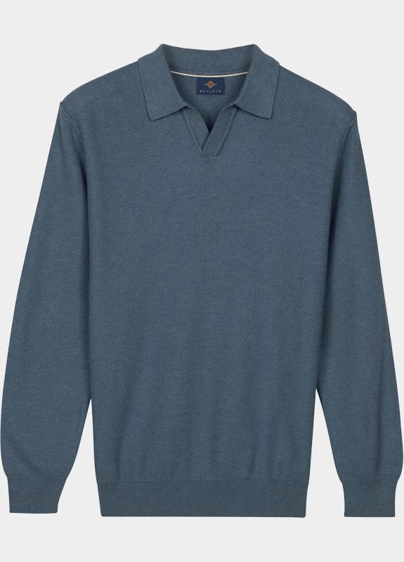 Baileys Pullover heren Blauw Polo Pullover LS V-Collar 12g 618891/645