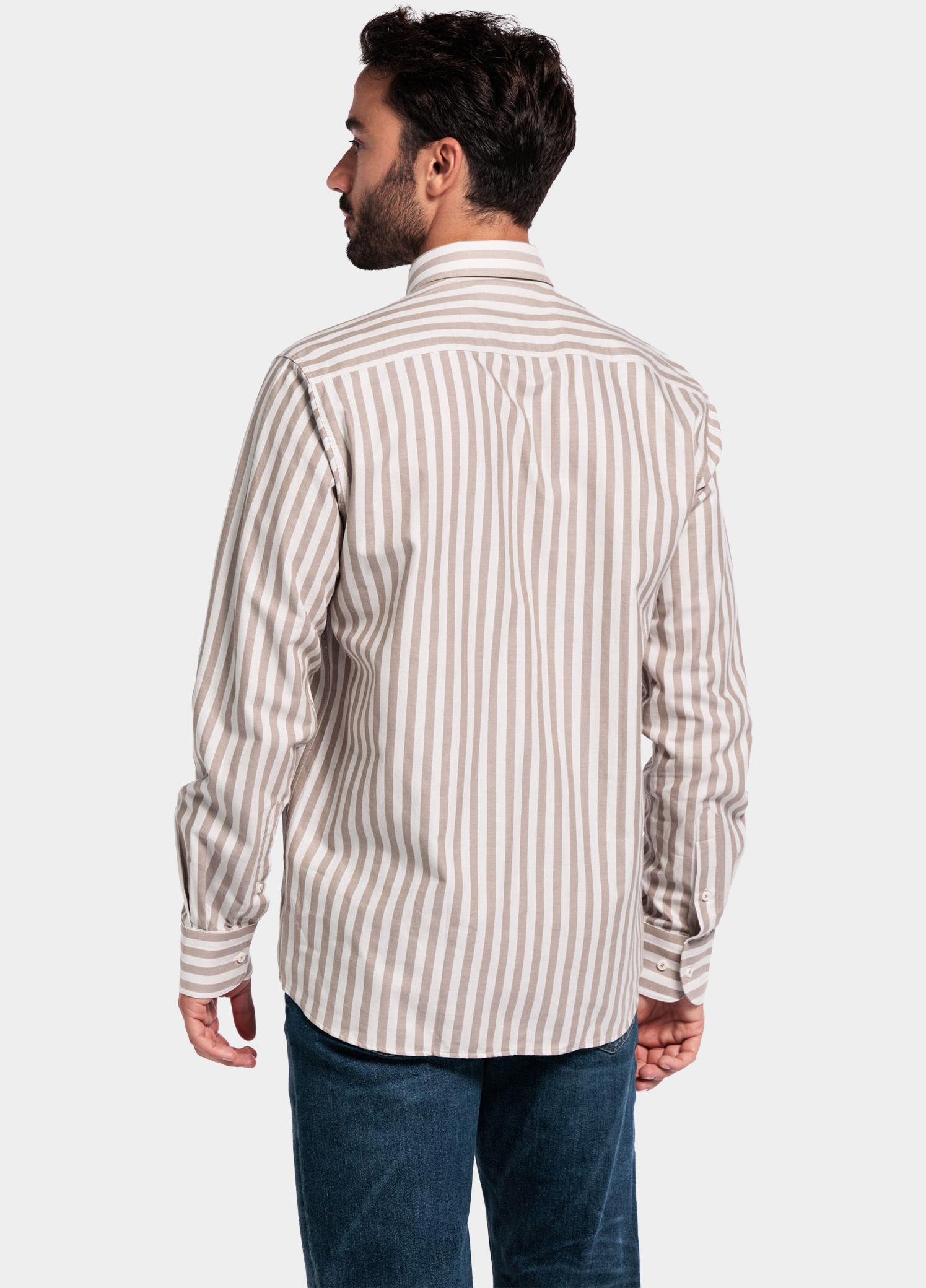 Giordano Overhemd heren Bruin Brando long sleeve button dow 527110/80