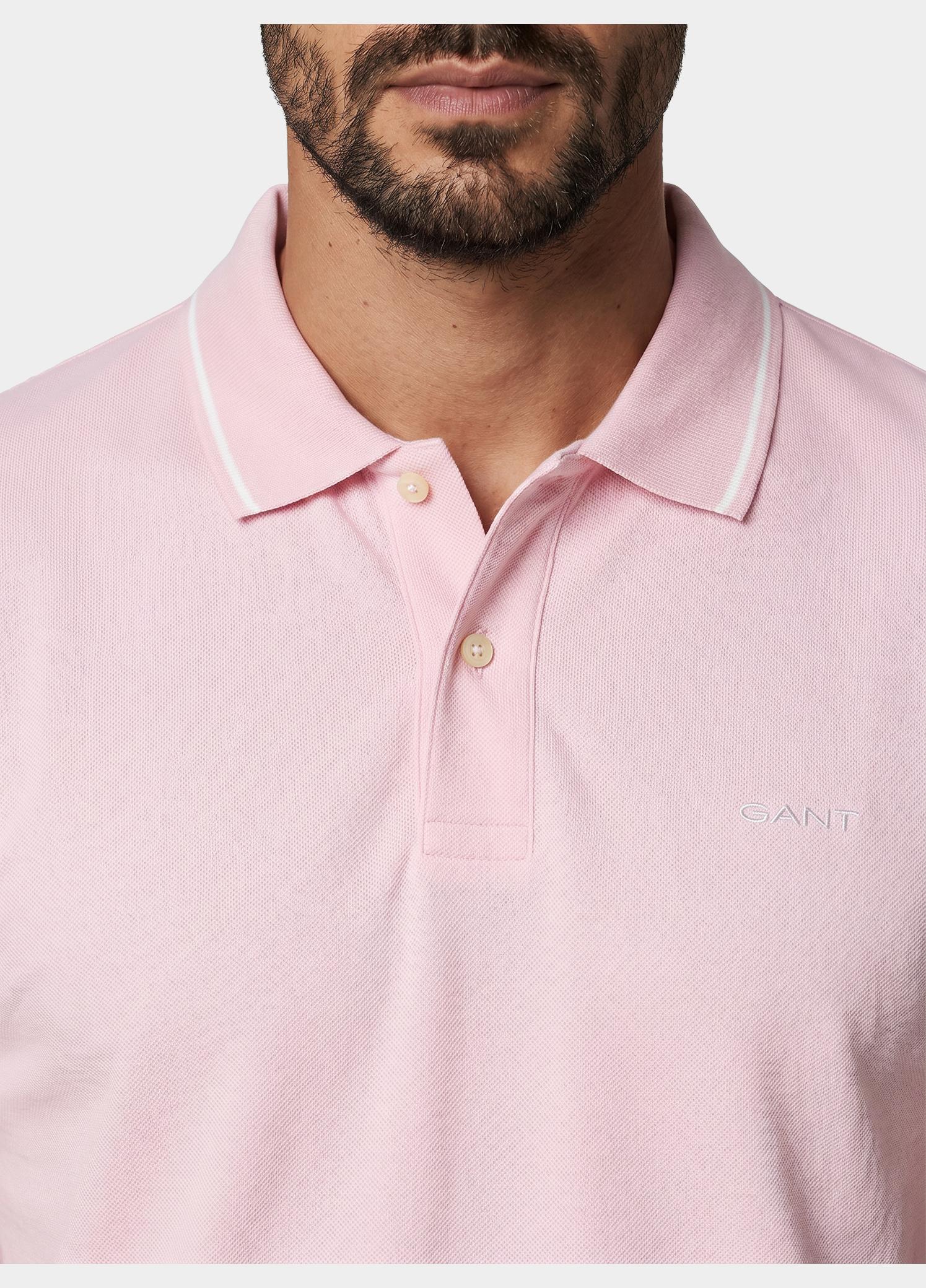 Gant Polo heren Roze Tipped Piqué Polo Shirt 2062034/637