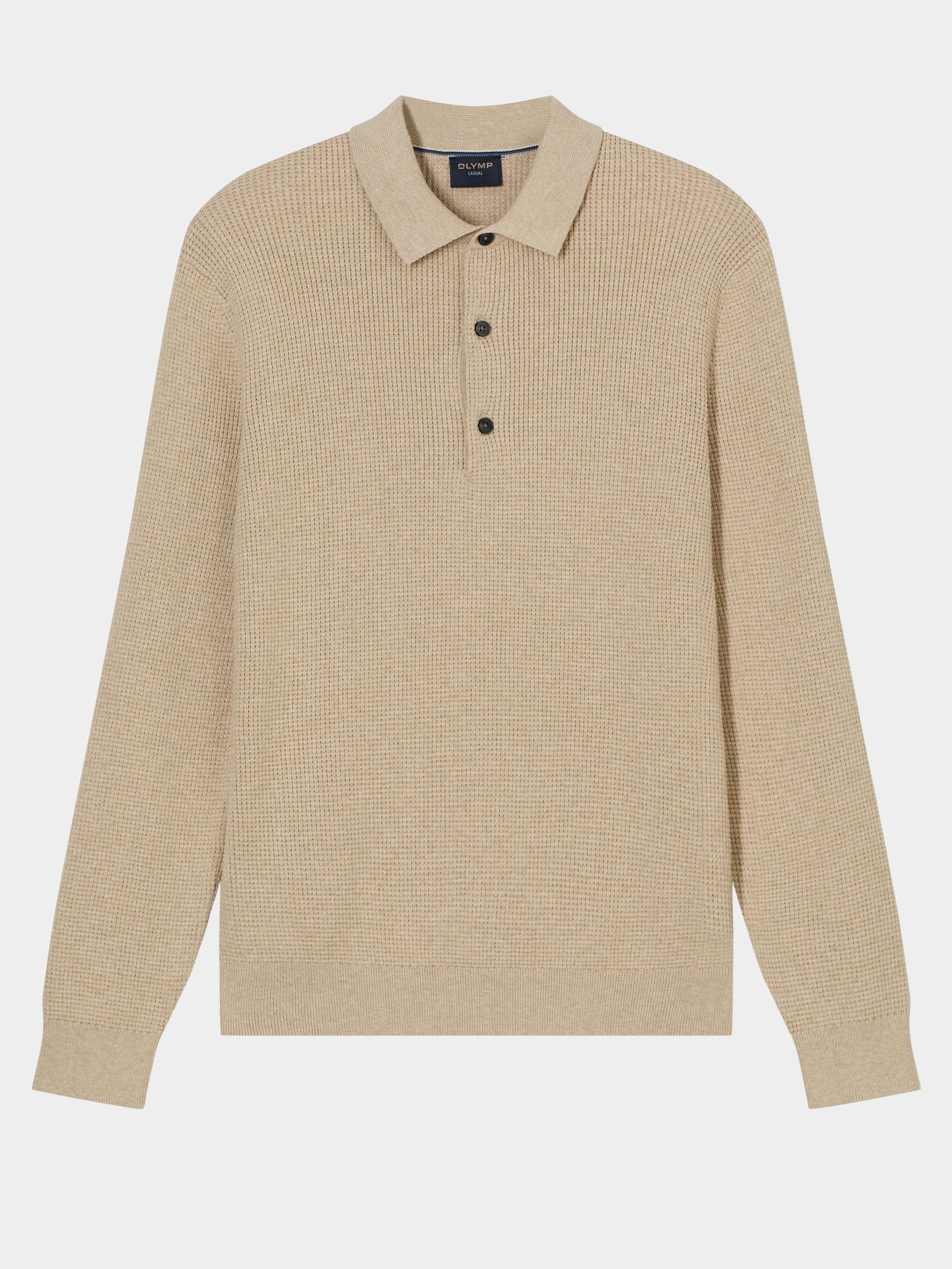 Olymp Polo lange mouw Beige  536184/20