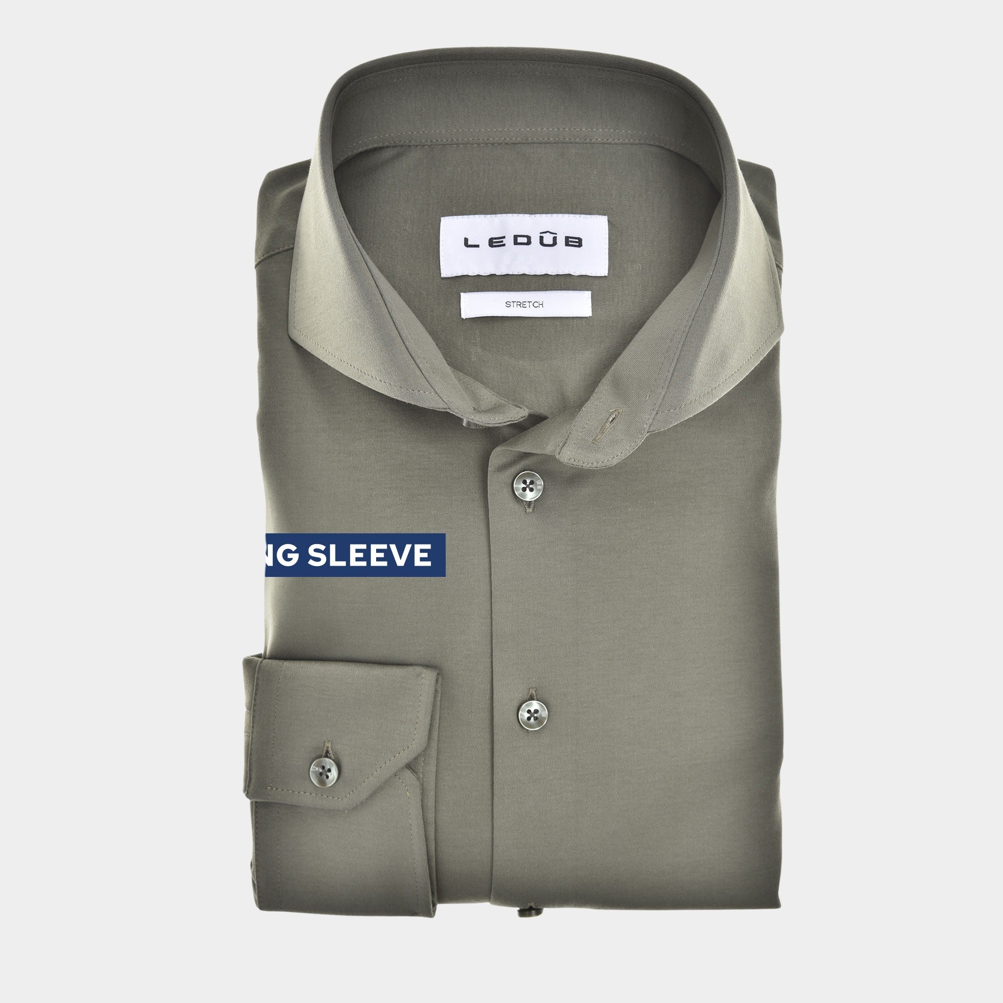 Ledub Overhemd Extra Lange Mouw Groen LE24237 SF7 0142640 570 000 000 Bos Men Shop