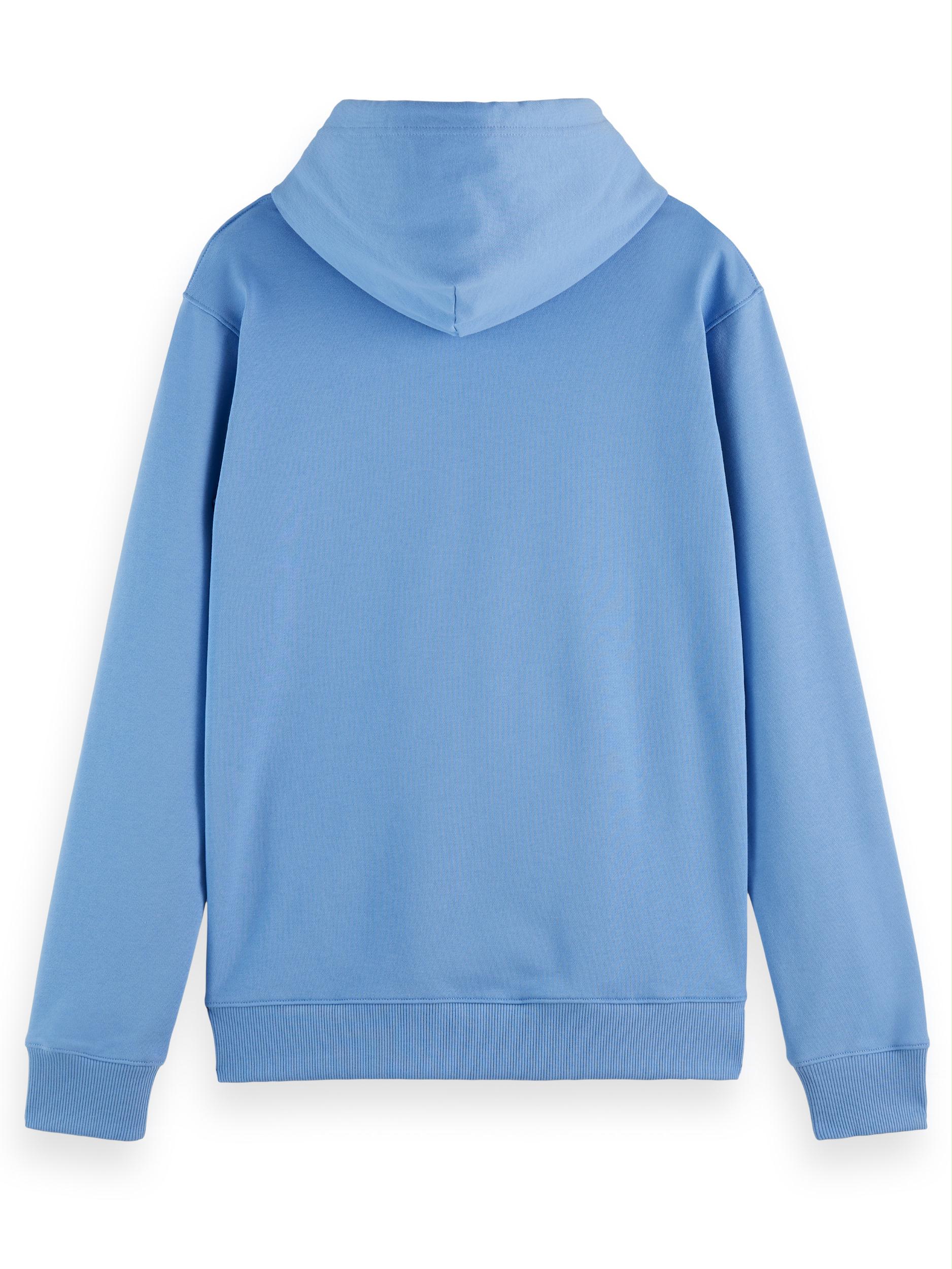 Scotch & Soda Sweater Blauw Hooded logo felpa sweatshirt i 166038/0765