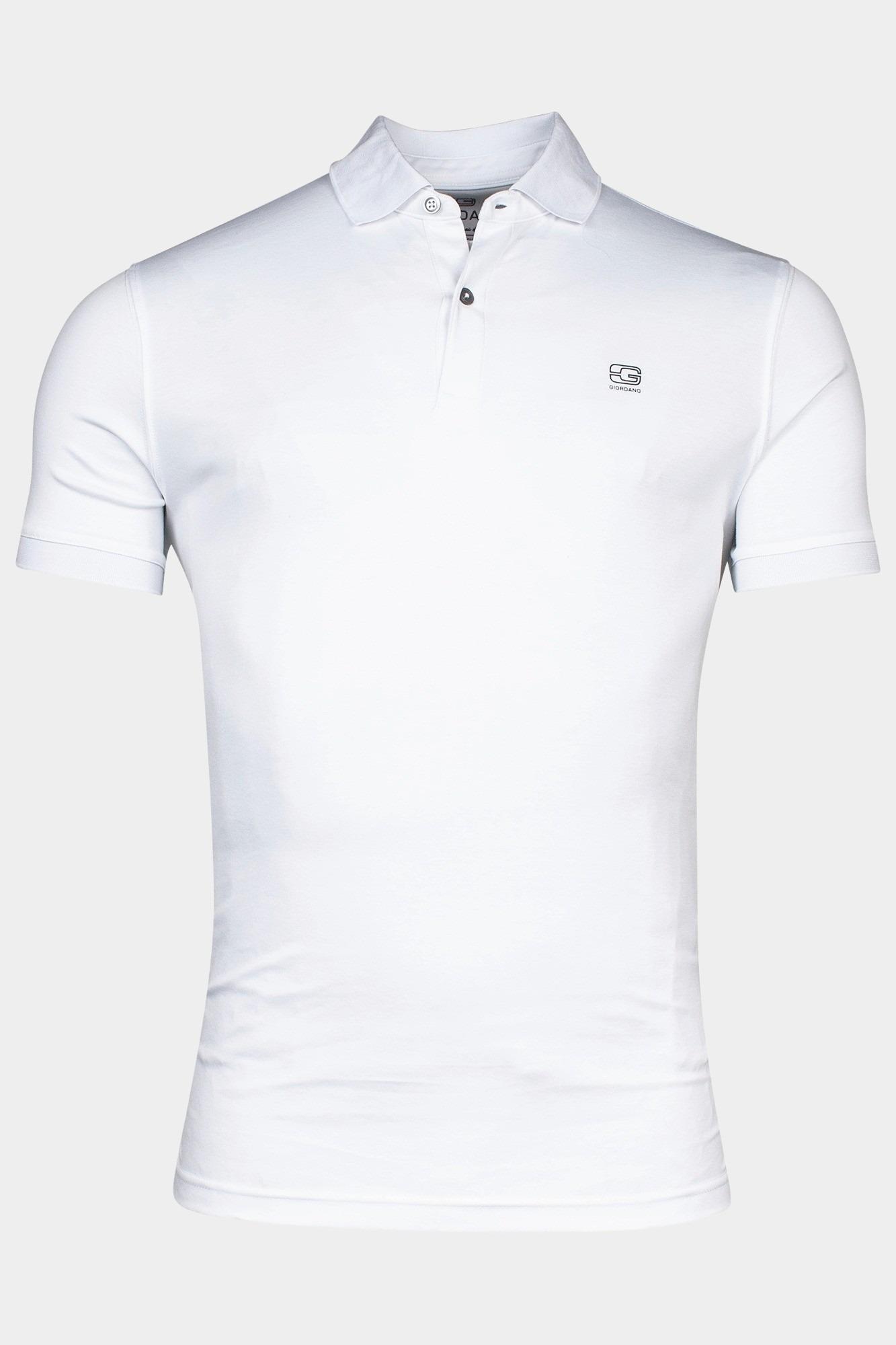Giordano Polo korte mouw Wit Lino short sleeve polo Liquid 516578/10