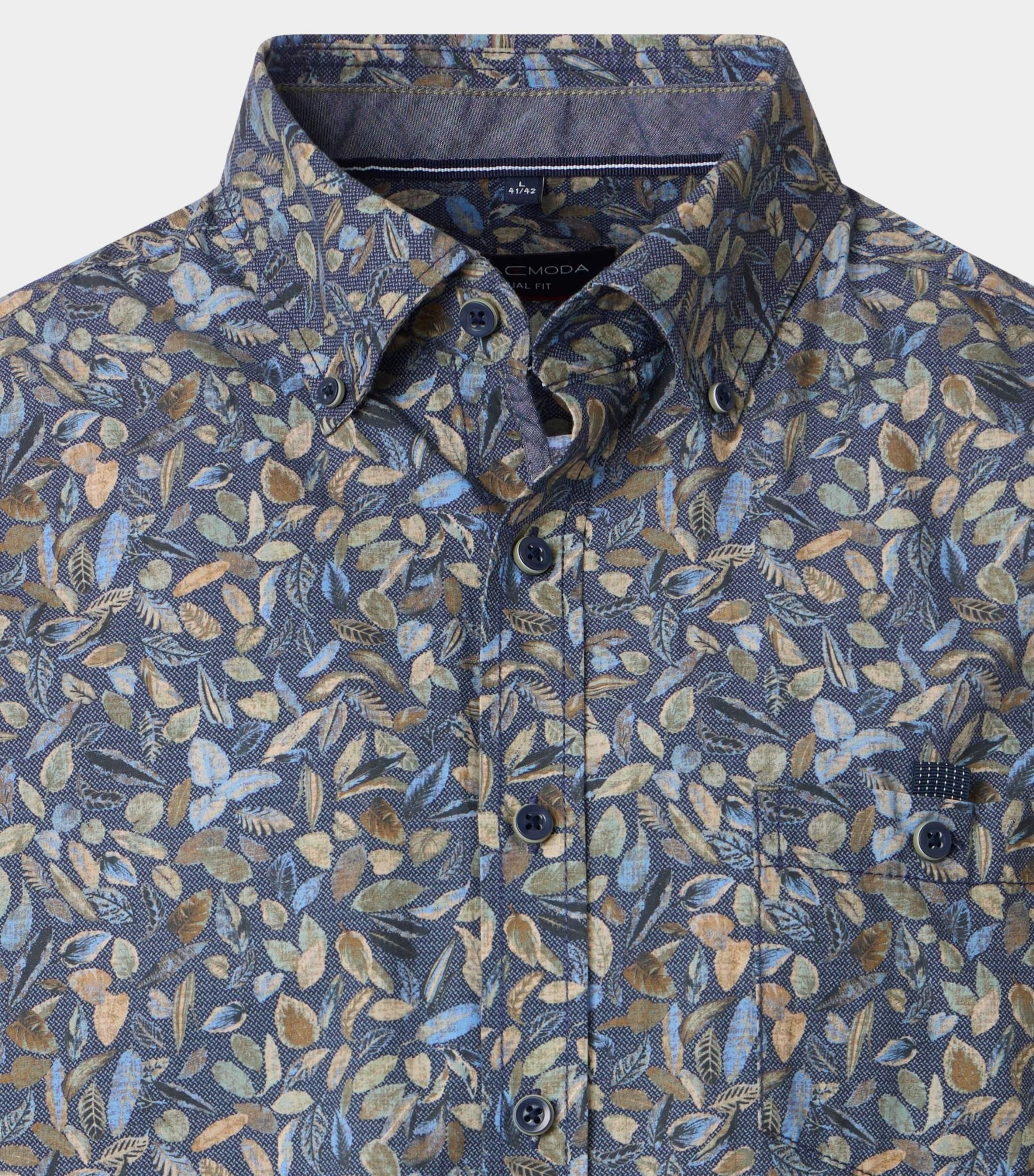 Casamoda Casual hemd lange mouw Blauw B.D. Casual Fit 454482700/100