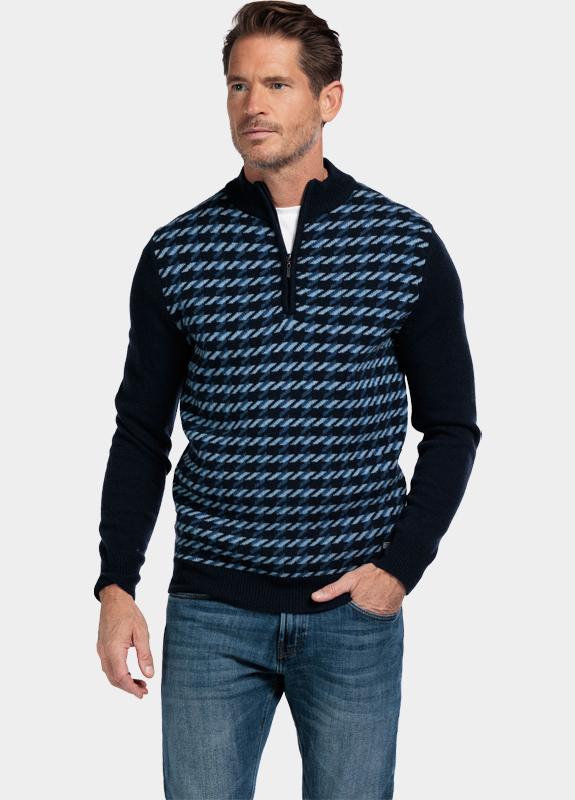 Baileys Half Zip Blauw Pullover 1/2 Zip  10gg, all-o 528431/675