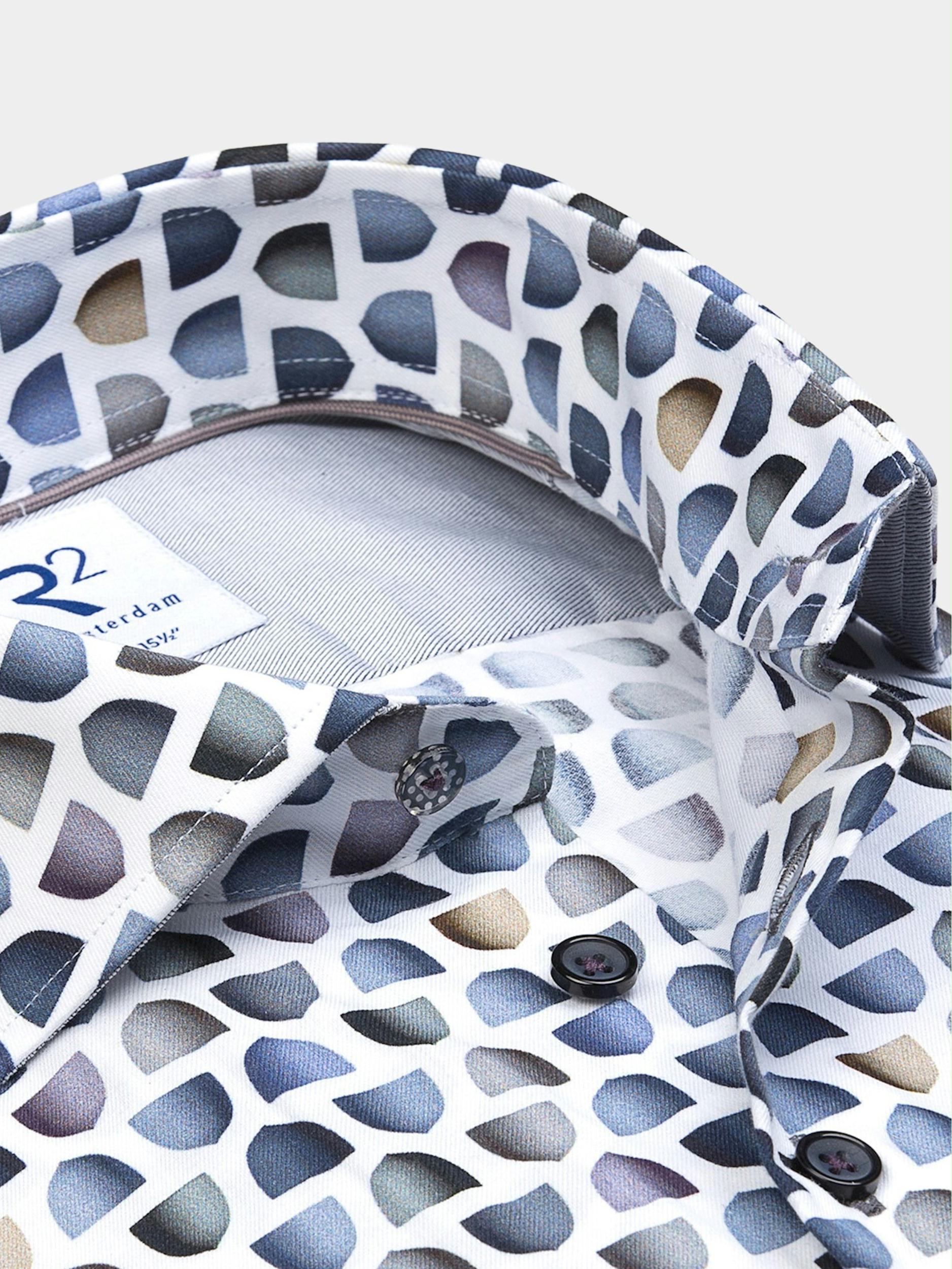 R2 Amsterdam Casual hemd lange mouw Blauw  118.WSP.110/014