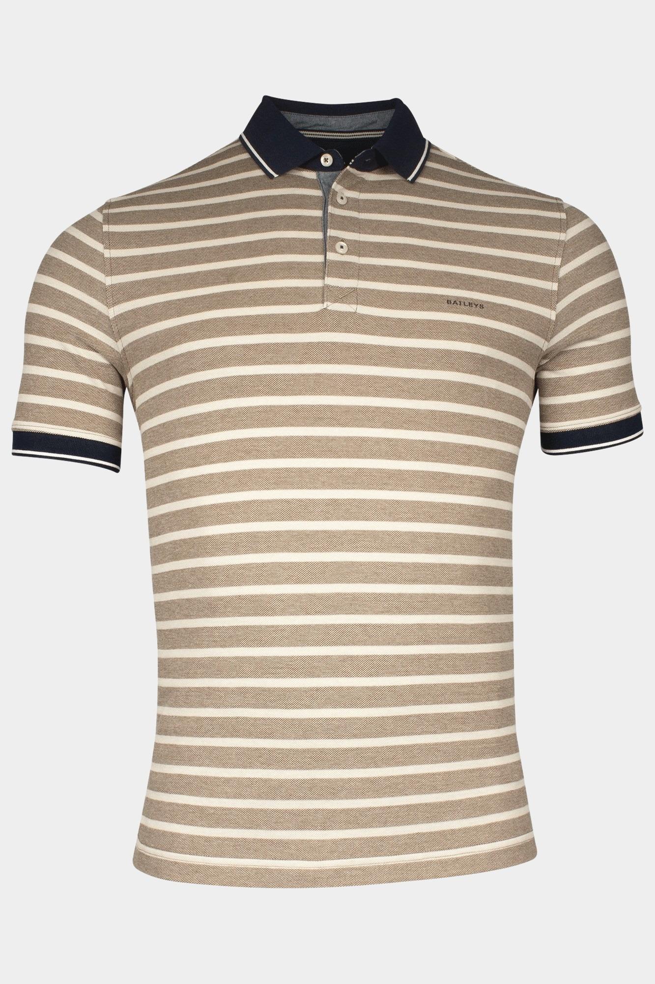 Baileys Polo korte mouw Bruin Poloshirt Pique- Yarn dyed st 515244/88