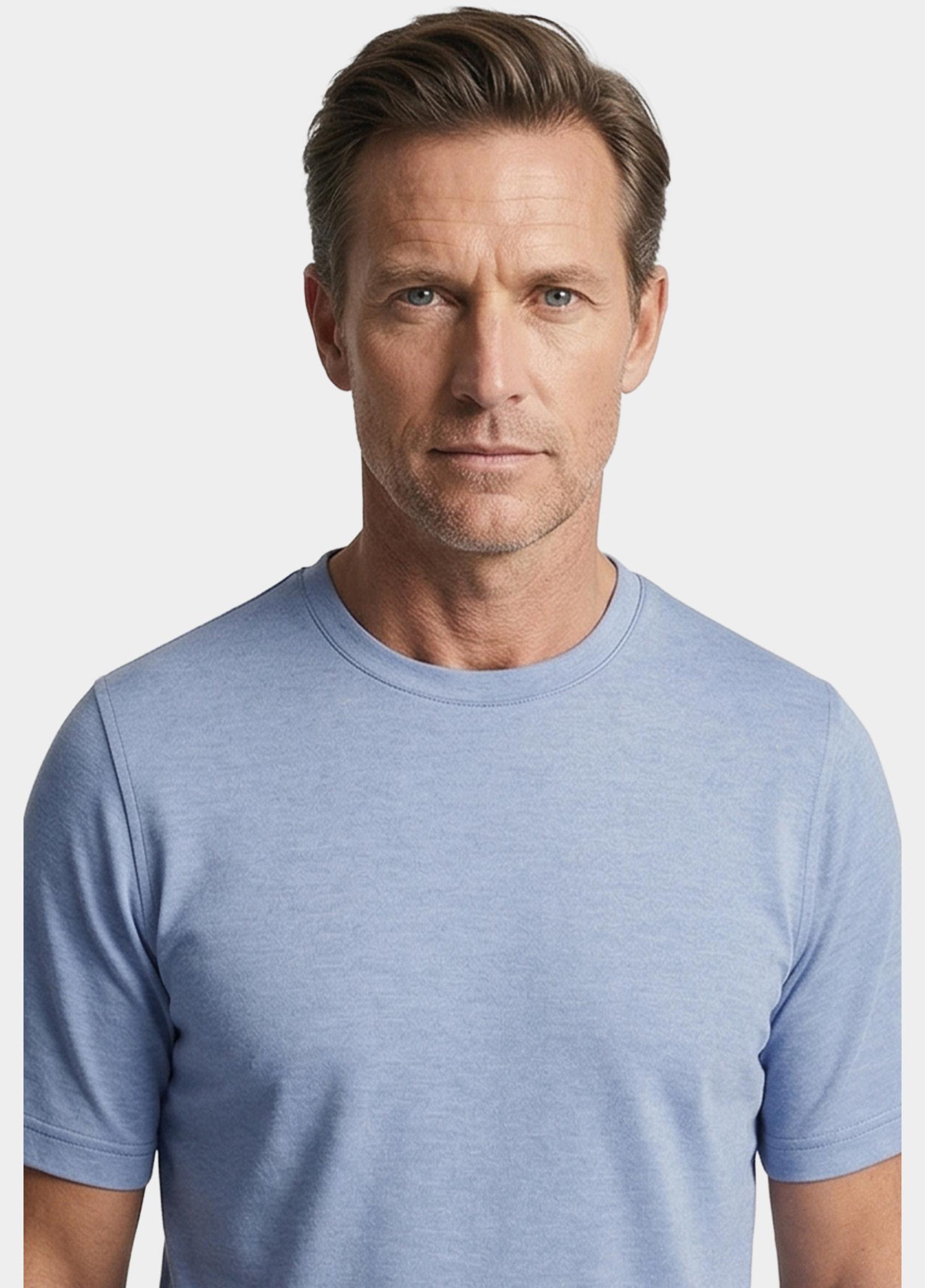 Baileys T-shirt heren Blauw T-Shirt crew neck   2-tone 615077/65