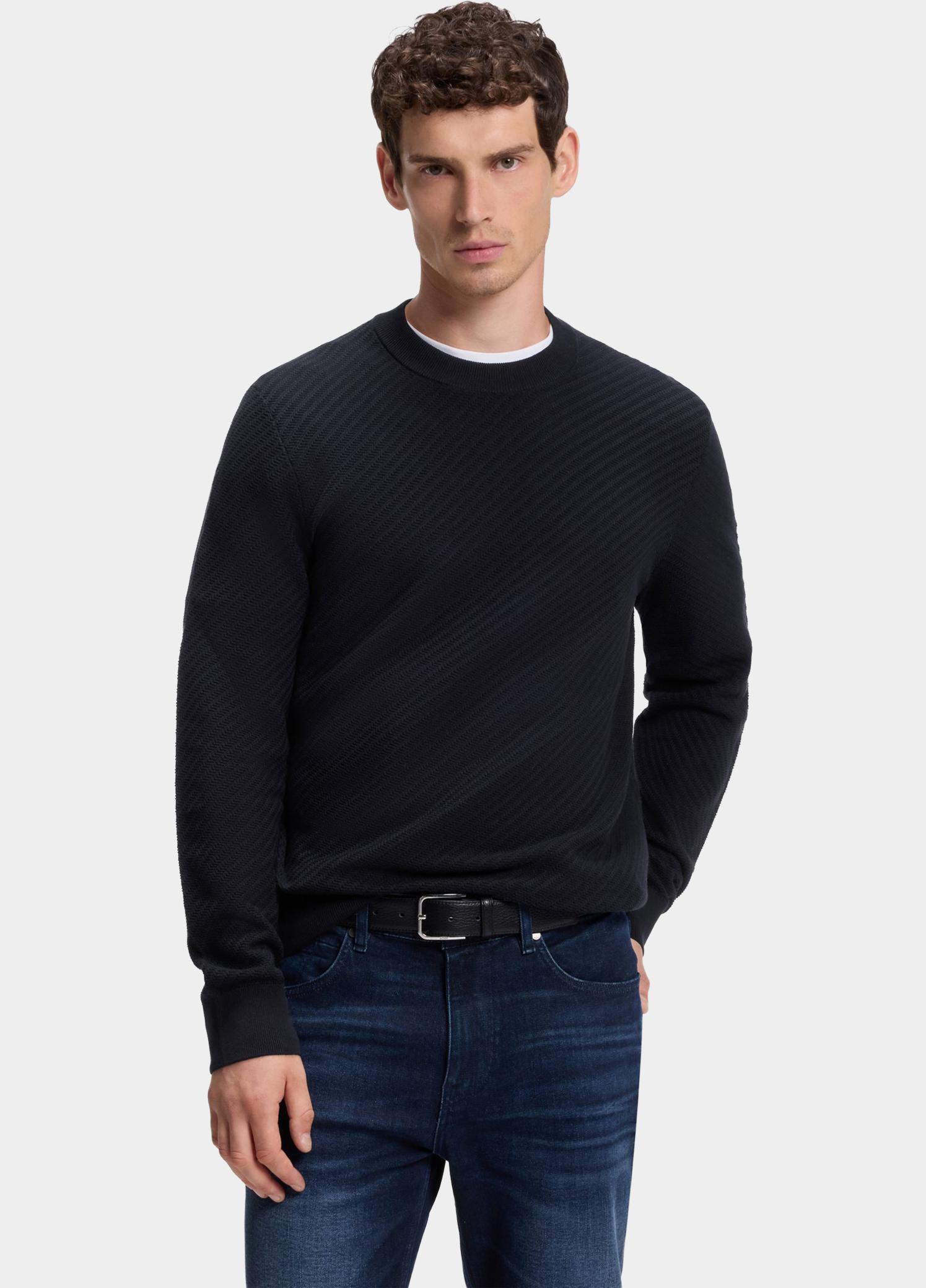 BOSS Black Polo lange mouw Blauw H-Lofranco 10280726 01 50565565/404