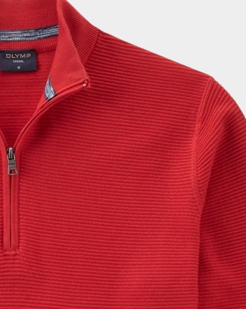 Olymp Half Zip Rood Troyer Strick 530465/35