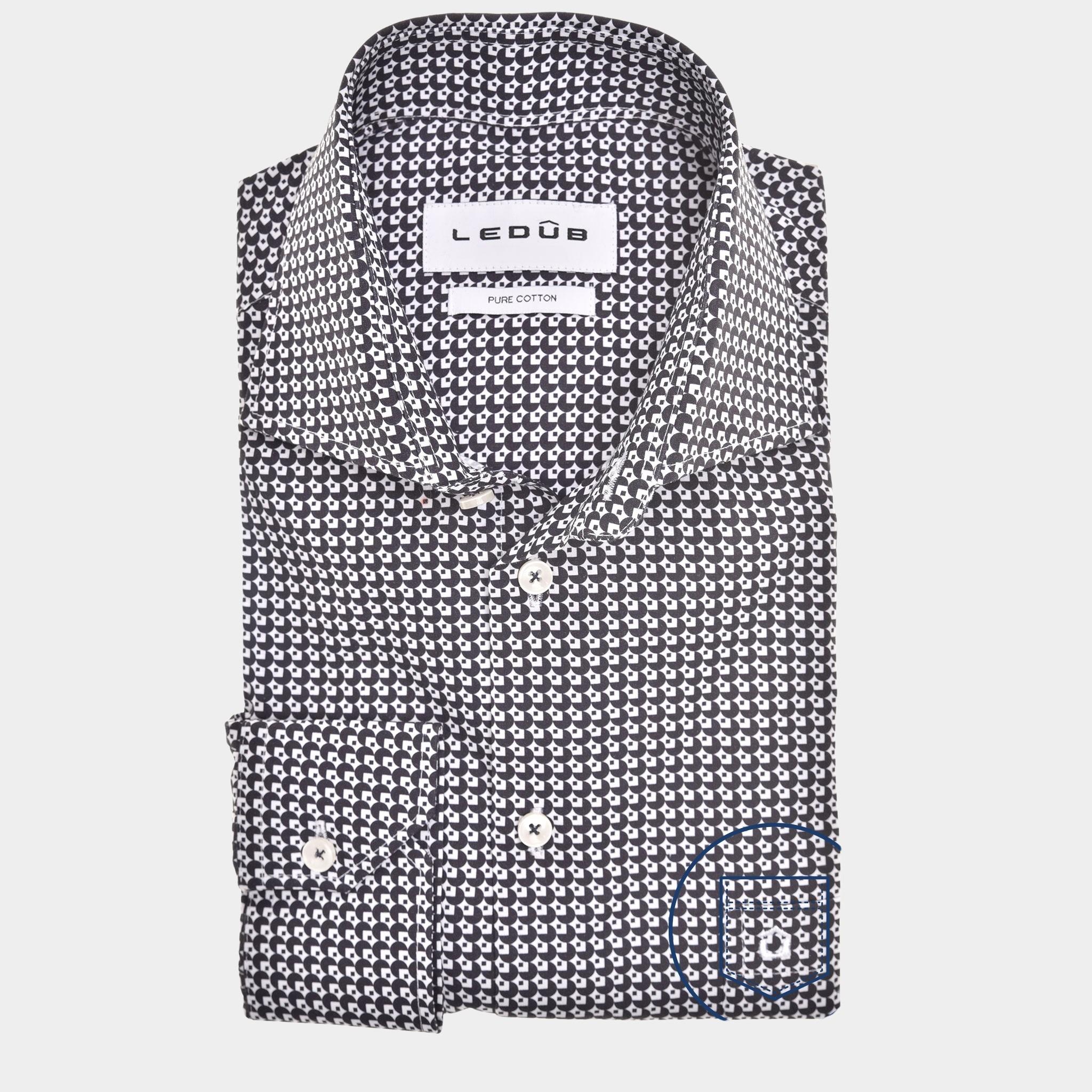 Ledub Business hemd lange mouw Blauw  0142800/190-000-000