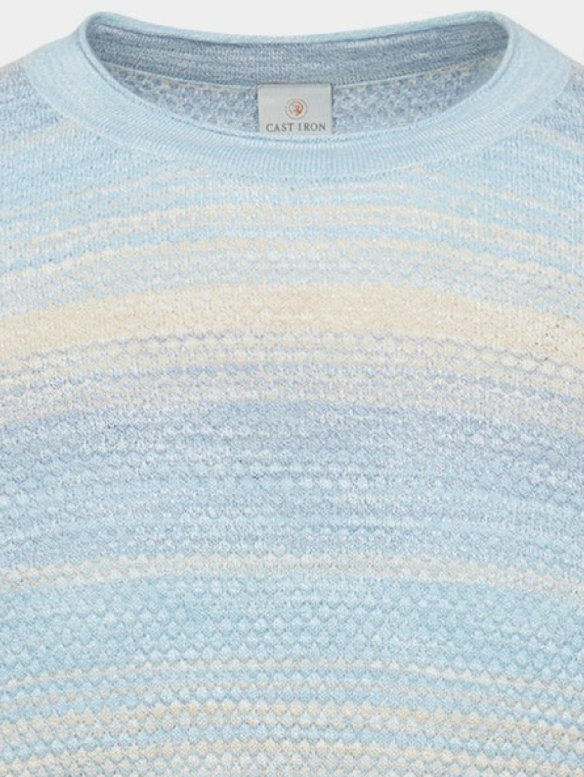 Cast Iron Pullover Blauw Crewneck cotton slub stripe CKW2302303/5397